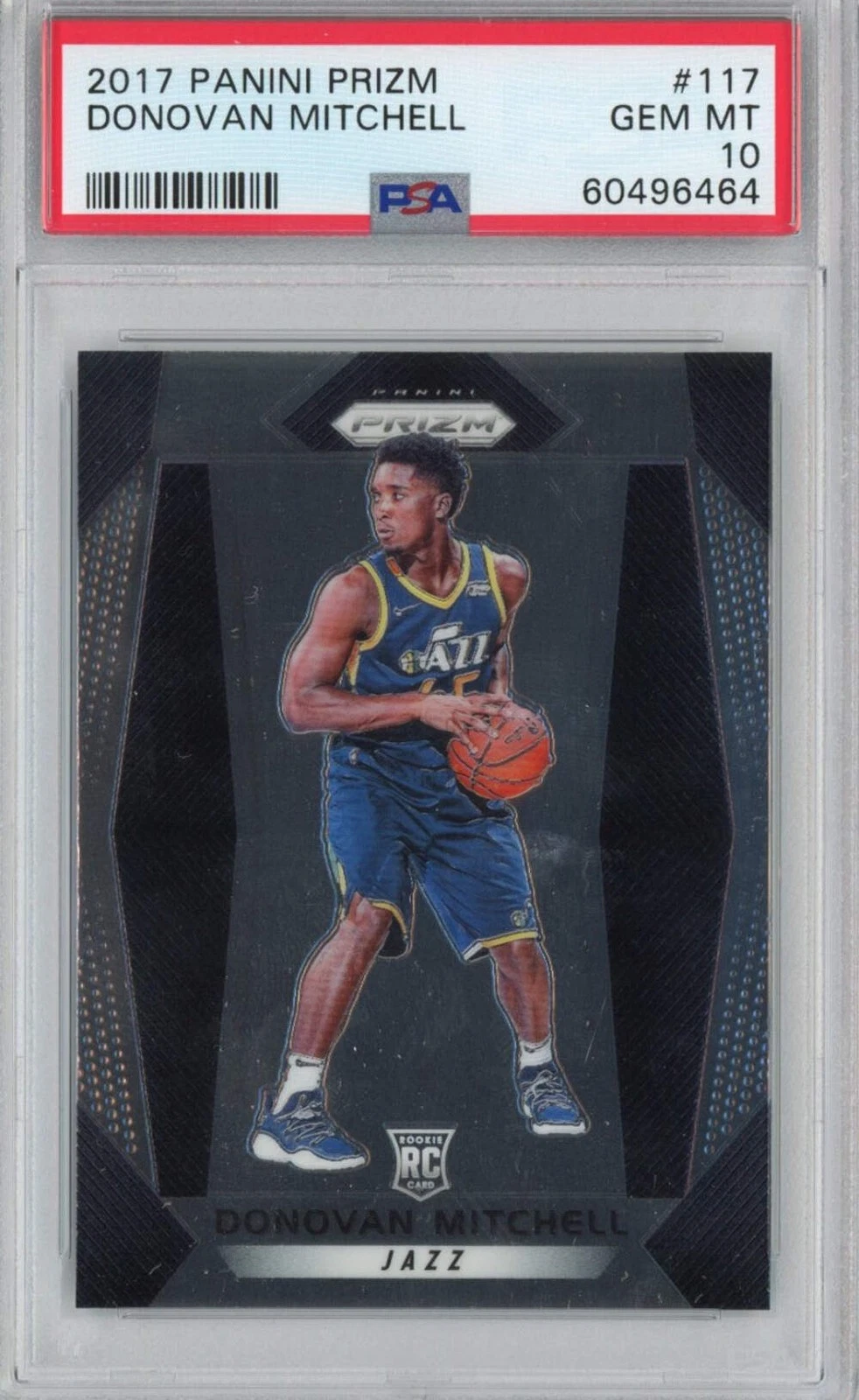 Graded 2017-18 Panini Prizm Donovan Mitchell #117 Rookie RC Card PSA 10 Mint