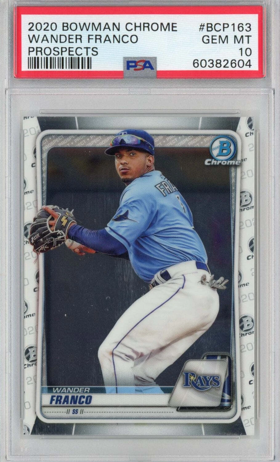 Graded 2020 Bowman Chrome Prospects Wander Franco #BCP163 Rookie Card PSA 10