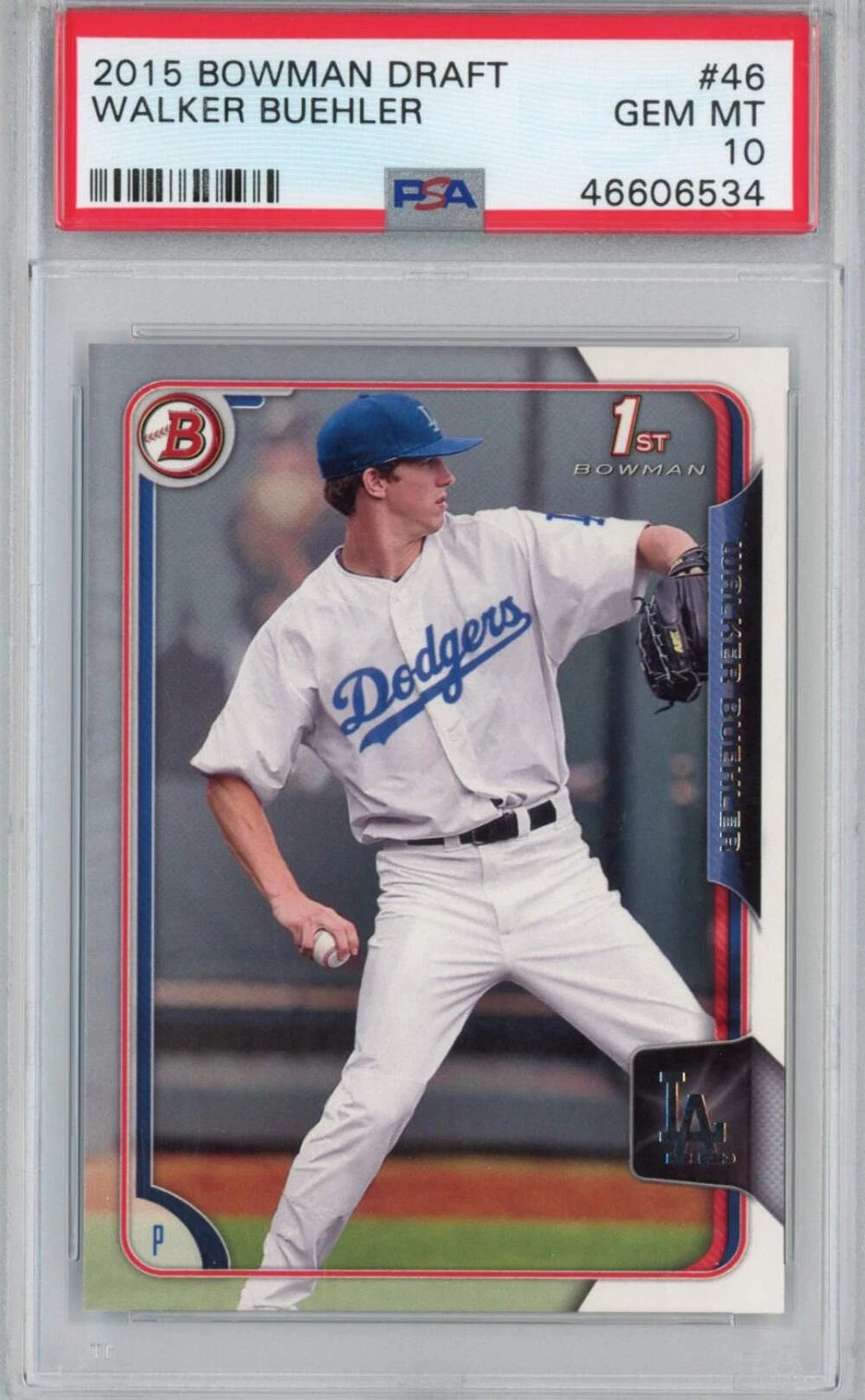 Graded 2015 Bowman Draft Walker Buehler #46 Rookie RC Baseball Card PSA 10 Mint