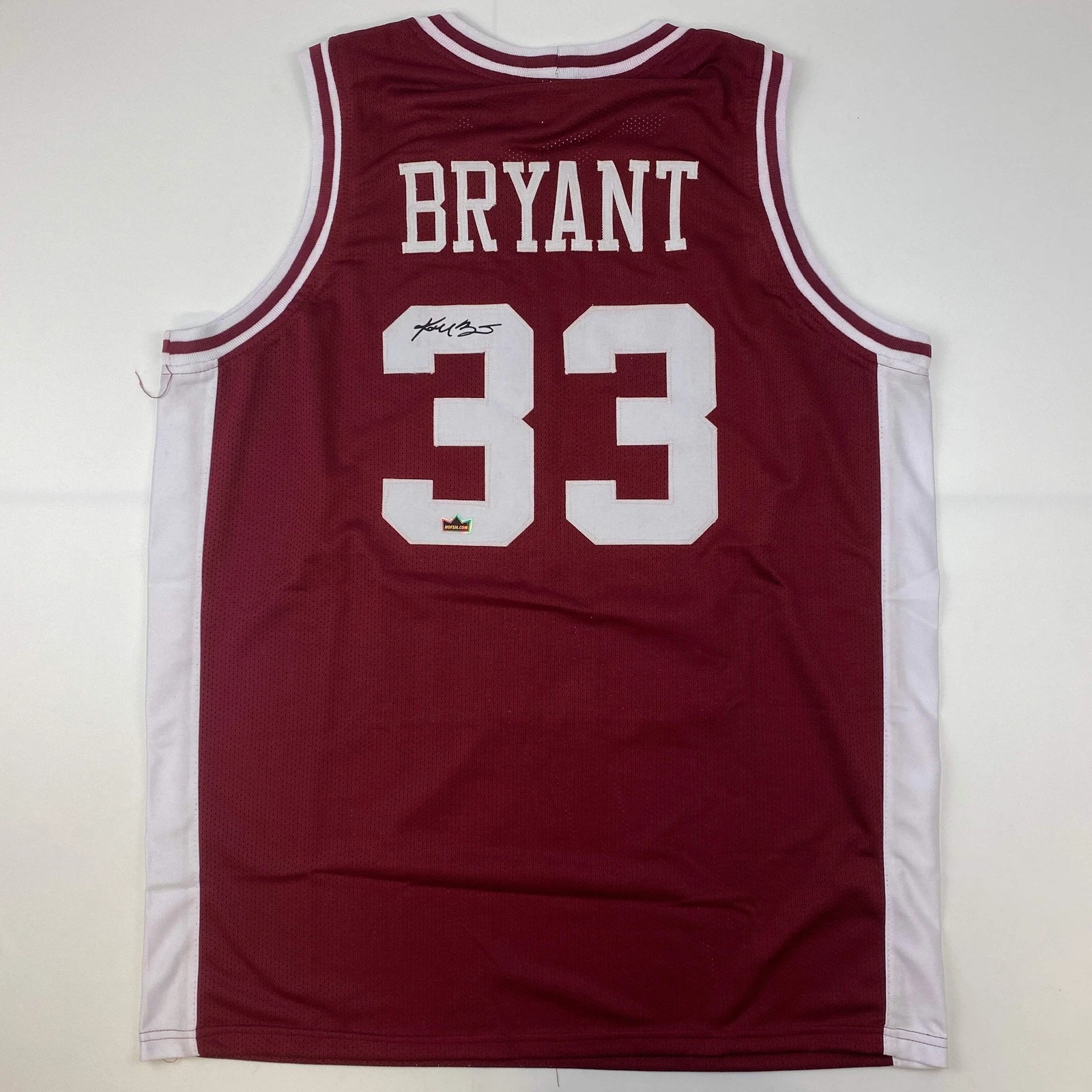 Facsimile Autographed Kobe Bryant Lower Merion Maroon Auto Jersey Size Men's XL
