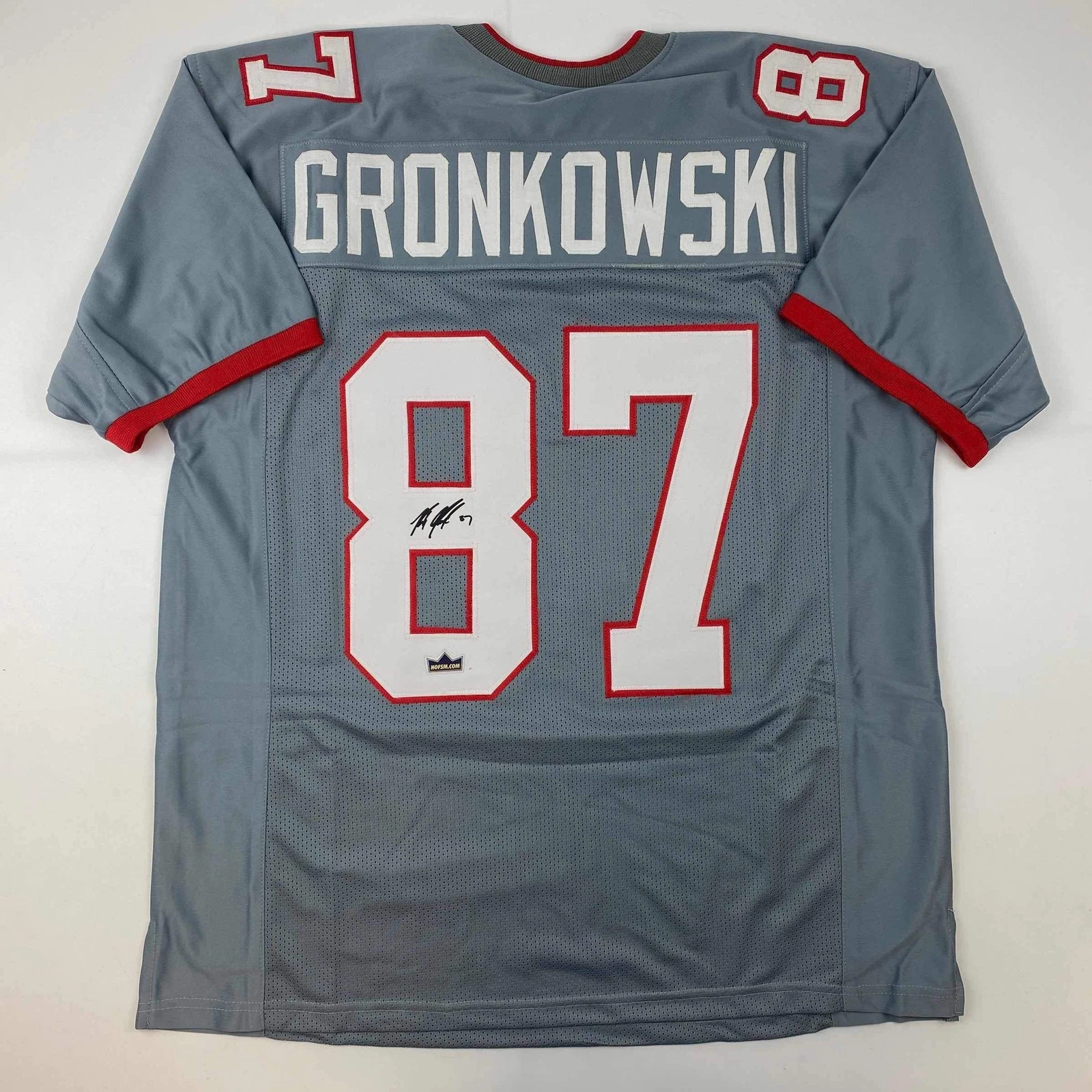Facsimile Autographed Rob Gronk Gronkowski Tampa Bay Grey Jersey Men's XL