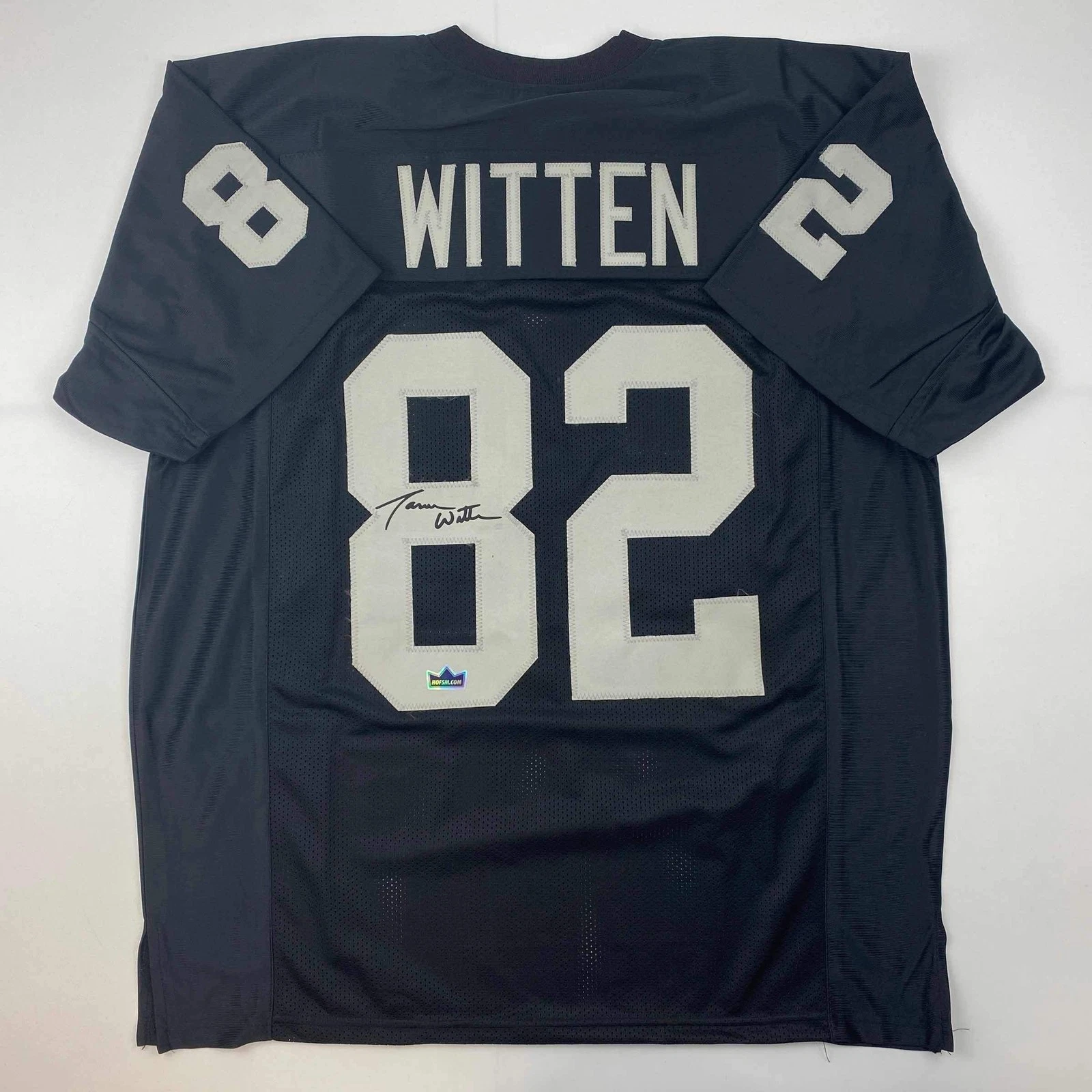 Facsimile Autographed Jason Witten Las Vegas Black Reprint Jersey Size Men's XL