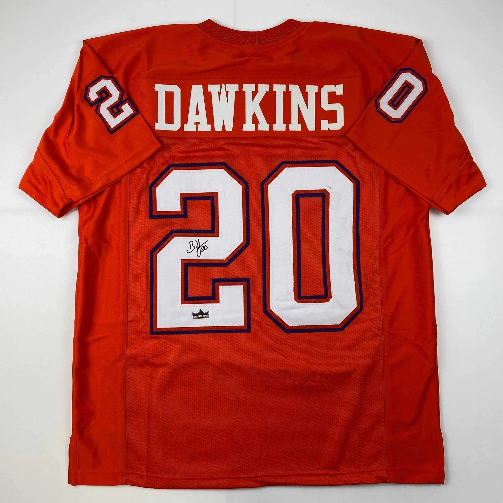 Facsimile Autographed Brian Dawkins Clemson Orange Reprint Jersey Size Men's XL