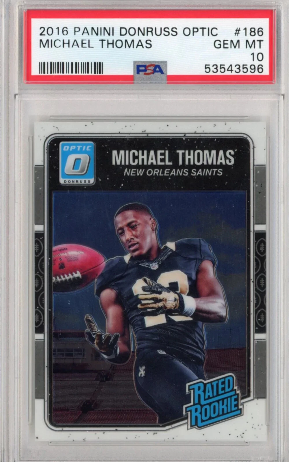 Graded 2016 Panini Donruss Optic Michael Thomas #186 Rookie RC Card PSA 10 Mint