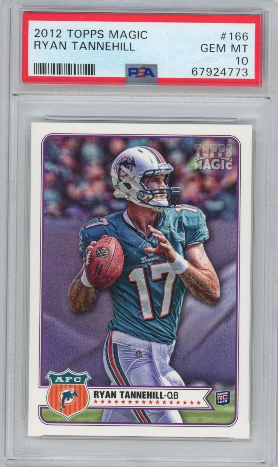 Graded 2012 Topps Magic Ryan Tannehill #166 Rookie RC Card PSA 10 Gem Mint