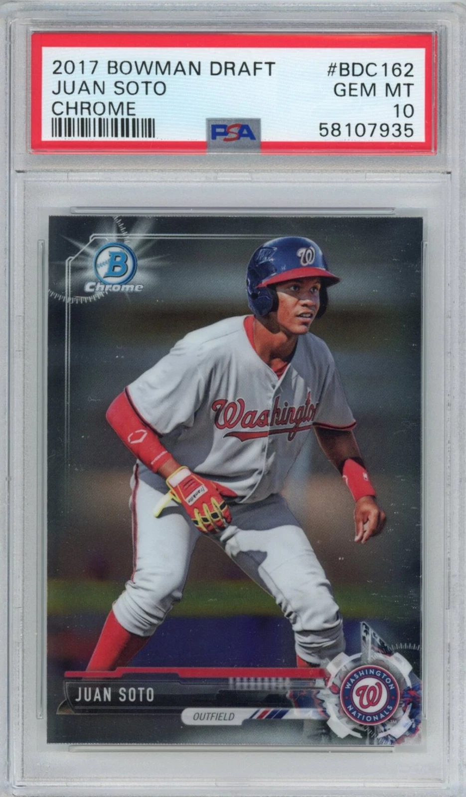 Graded 2017 Bowman Draft Chrome Juan Soto #BDC162 Rookie Card PSA 10 Mint