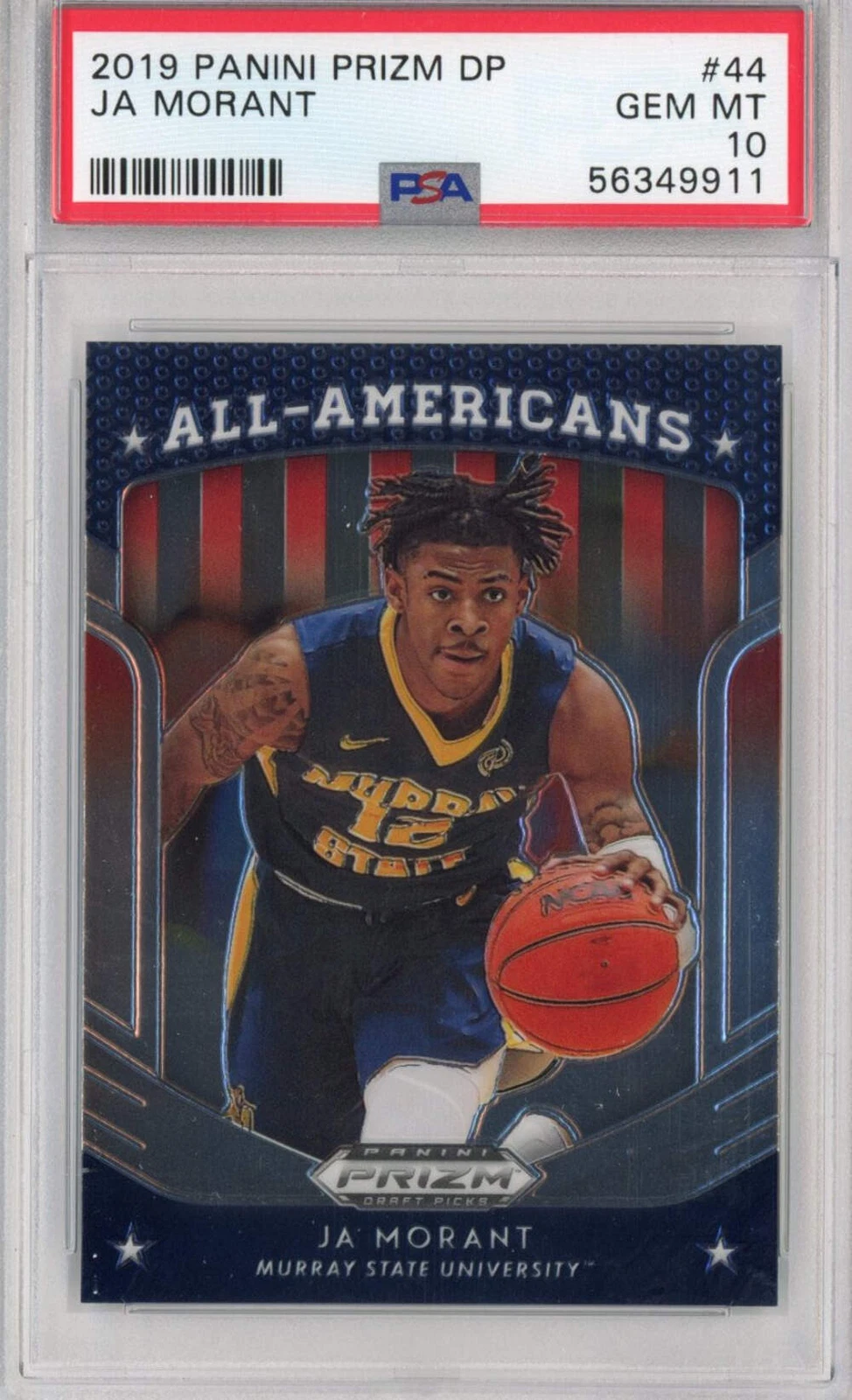Graded 2019-20 Panini Prizm DP Ja Morant #44 All-Americans Rookie RC Card PSA 10
