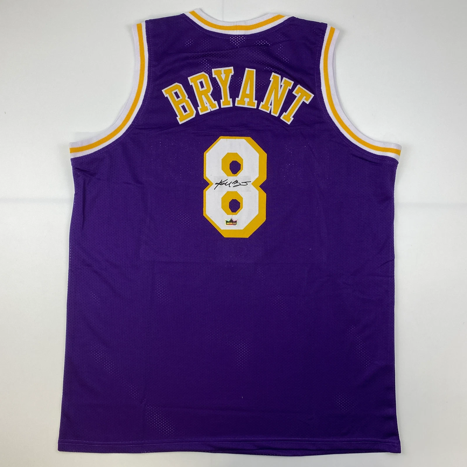 Facsimile Autographed Kobe Bryant #8 Los Angeles LA Purple Jersey Size Men's XL