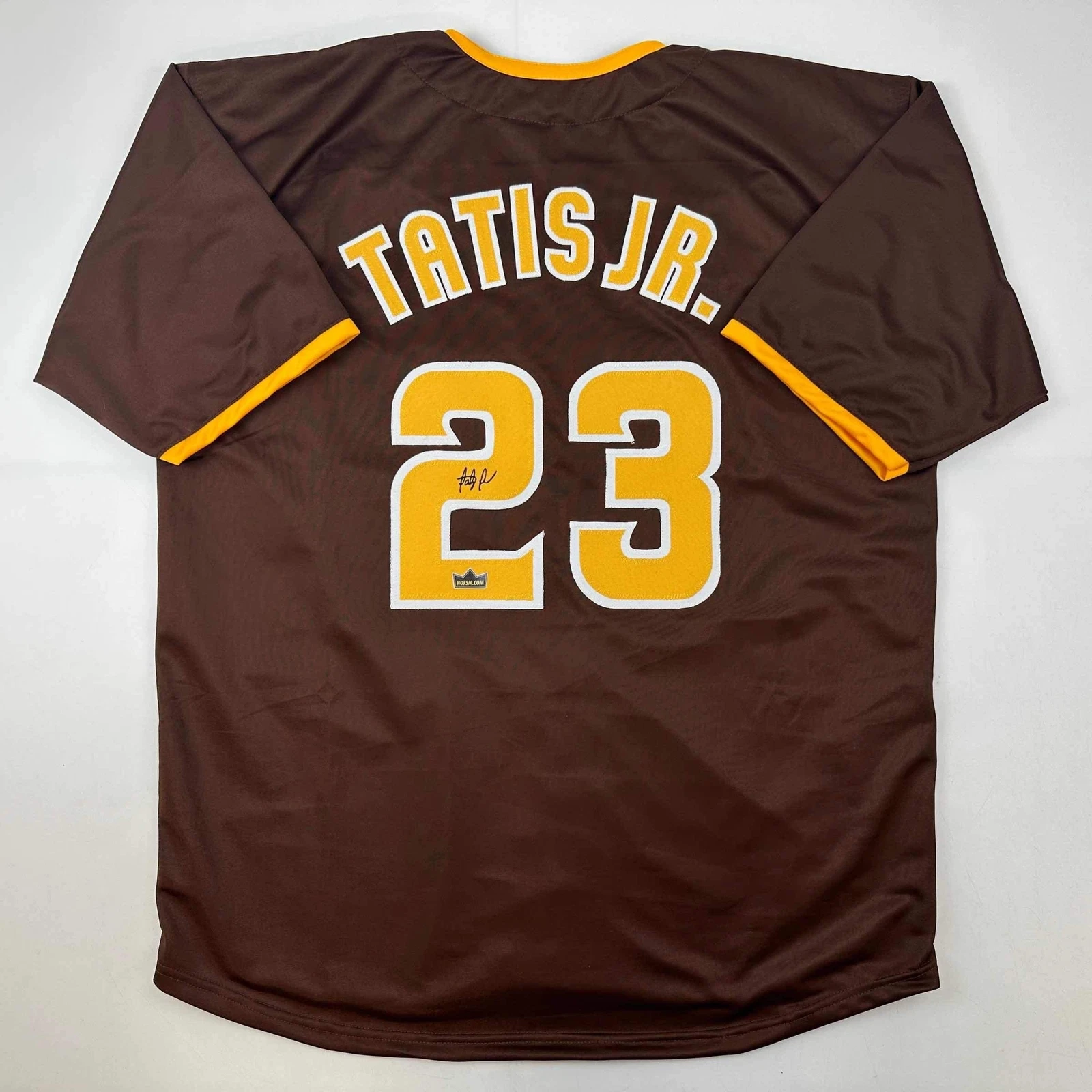 Facsimile Autographed Fernando Tatis Jr. San Diego Brown Reprint Auto Jersey XL