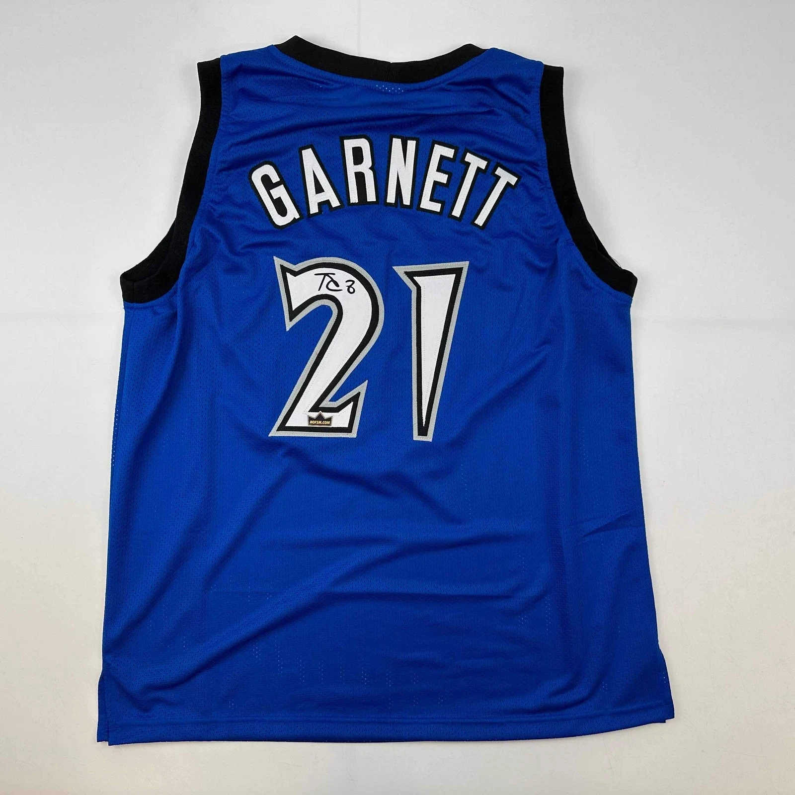 Facsimile Autographed Kevin Garnett Minnesota Blue Reprint Auto Jersey Men's XL