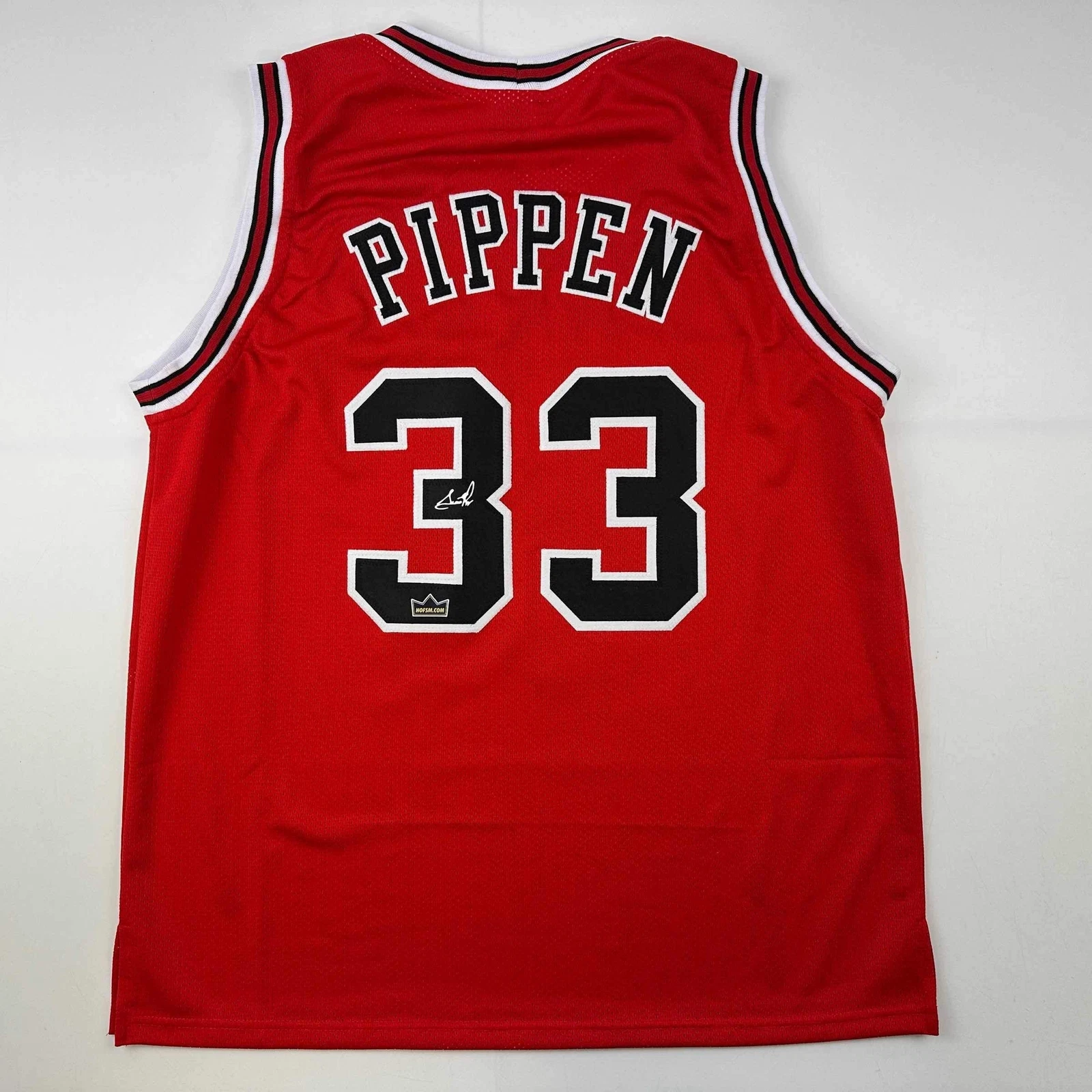 Facsimile Autographed Scottie Pippen Chicago Red Reprint Auto Jersey Men's XL
