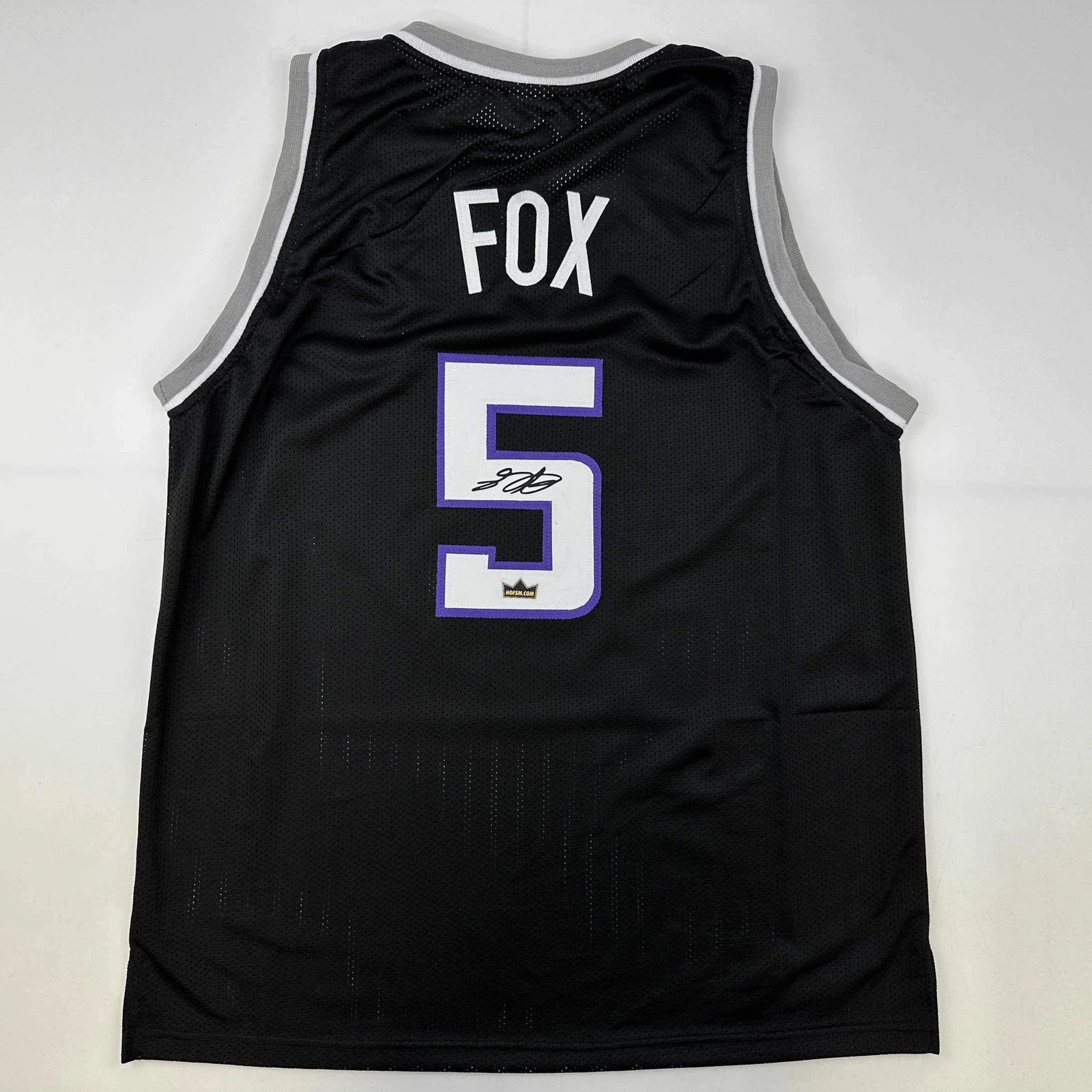 Facsimile Autographed De'Aaron Fox Sacramento Black Reprint Auto Jersey Men's XL