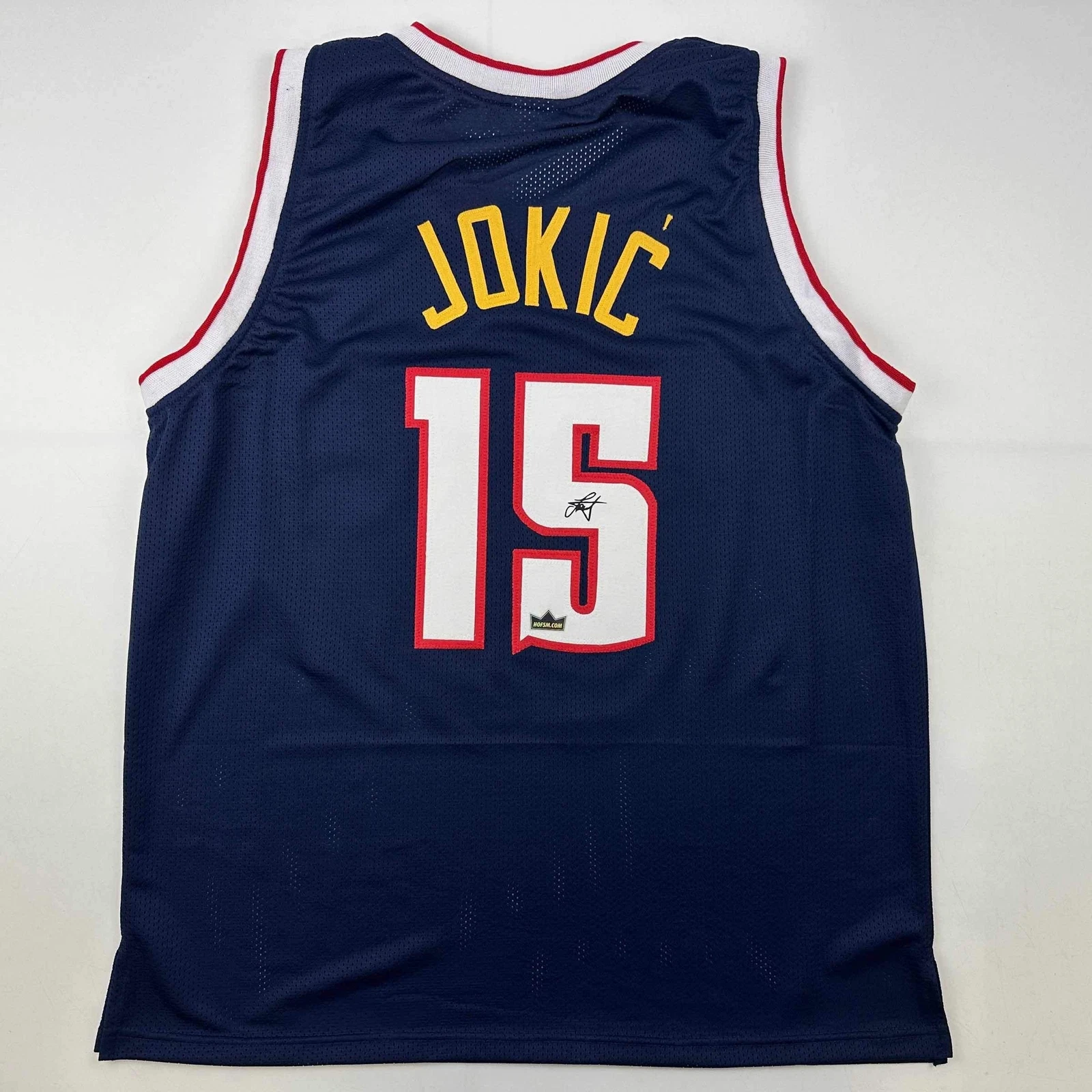 Facsimile Autographed Nikola Jokic Denver Blue Reprint Laser Auto Jersey Mens XL