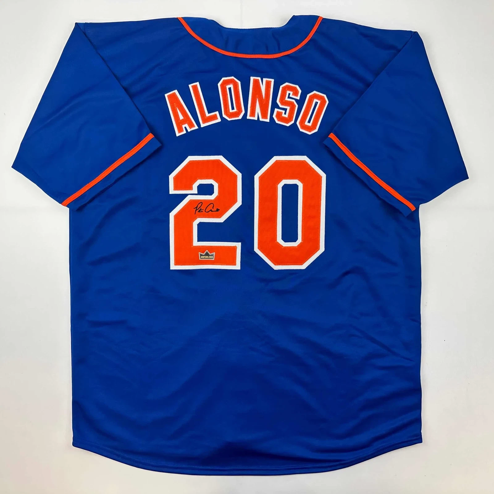 Facsimile Autographed Pete Alonso New York Blue Reprint Auto Jersey Men's XL