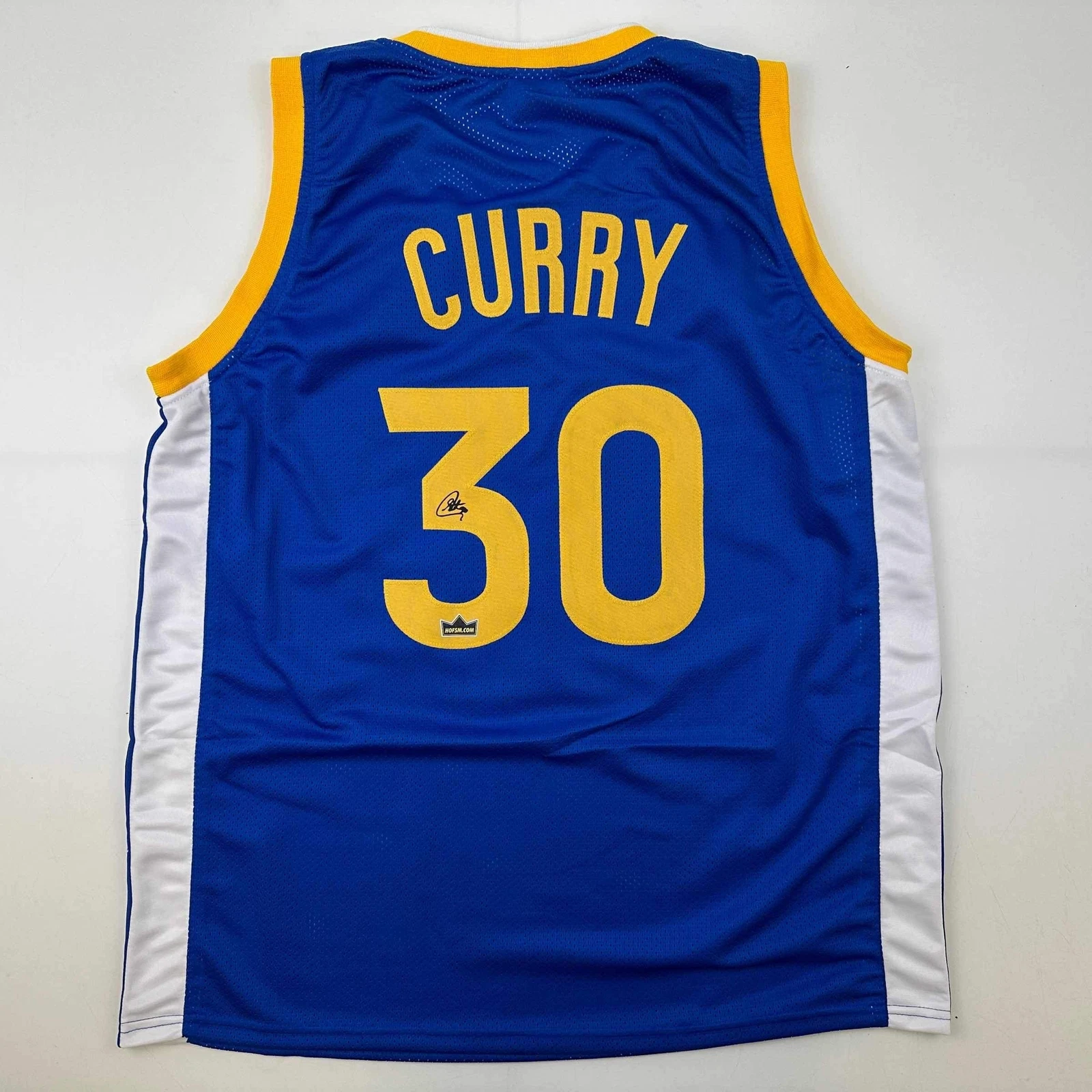 Facsimile Autographed Stephen Steph Curry Golden State Blue Reprint Jersey XL