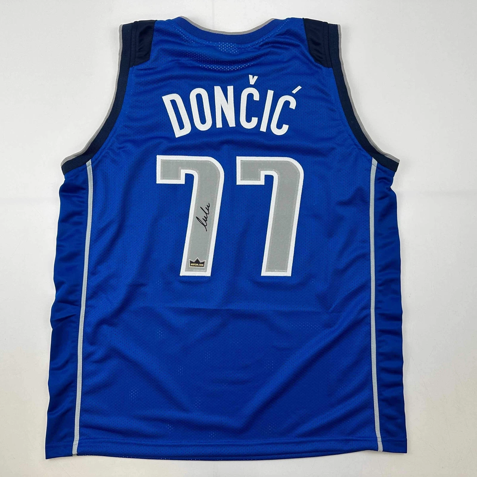 Facsimile Autographed Luka Doncic Dallas Blue Reprint Laser Auto Jersey Men's XL
