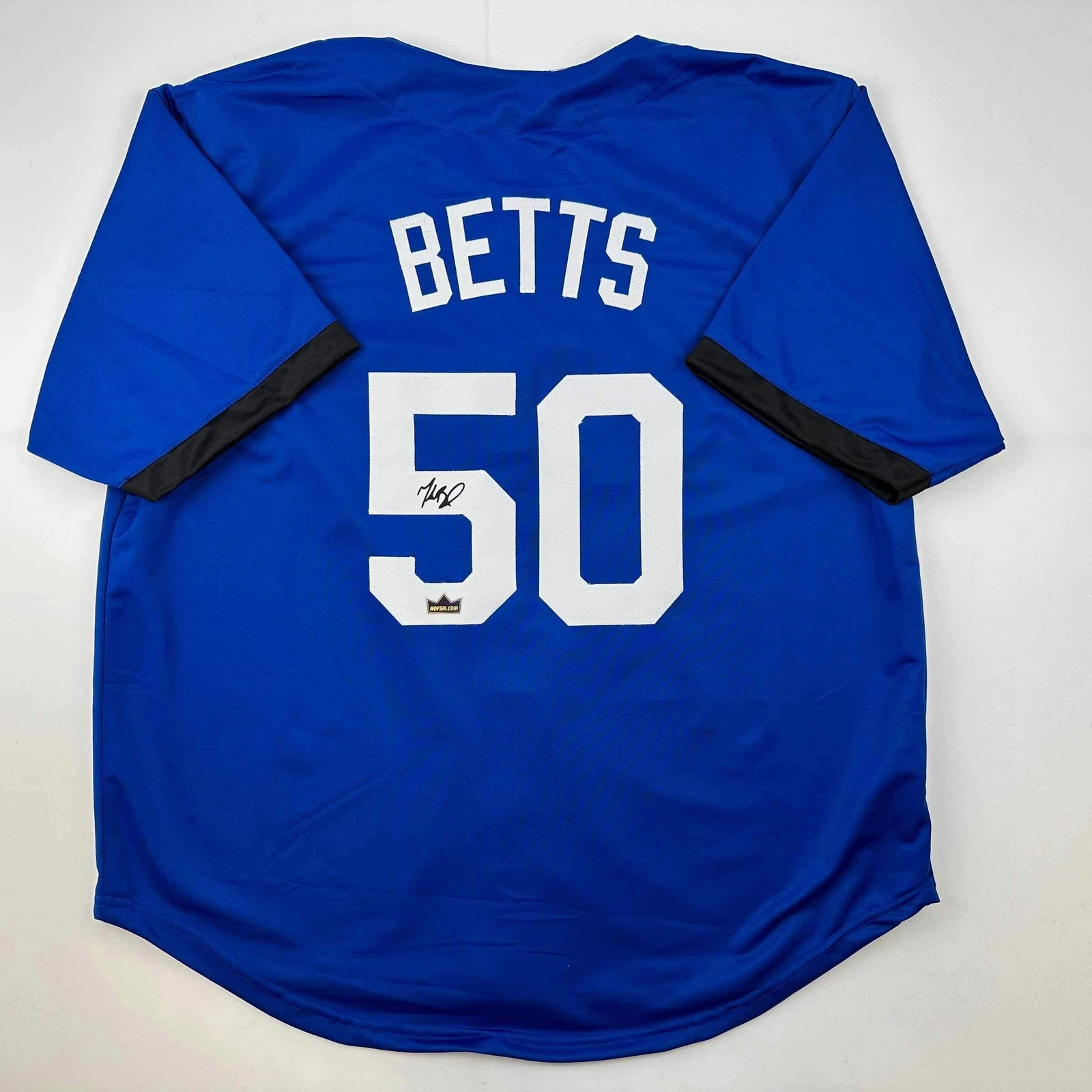 Facsimile Autographed Mookie Betts Los Angeles Blue Reprint Auto Jersey Men's XL