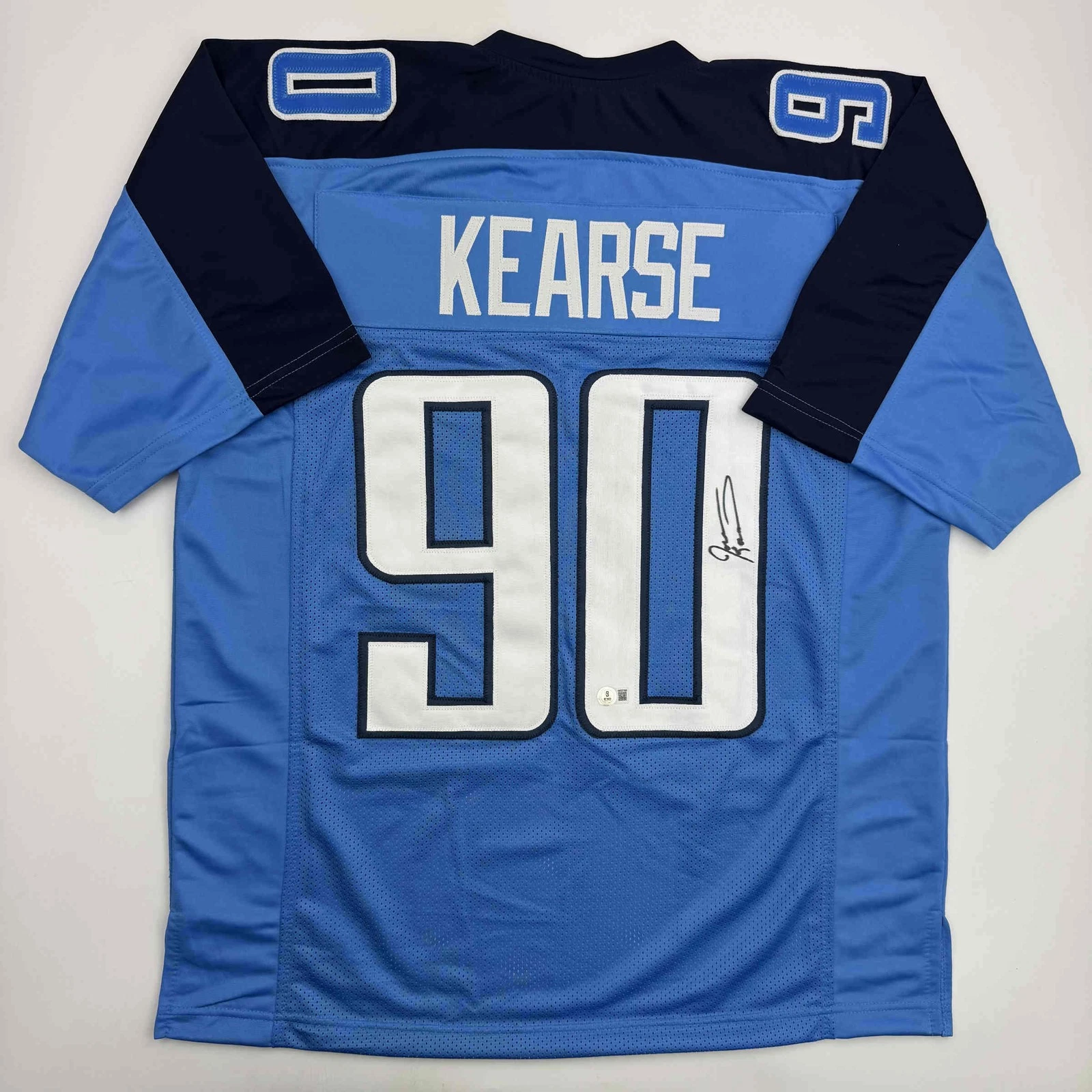 Autographed/Signed Jevon Kearse Tennessee Powder Blue Football Jersey JSA COA