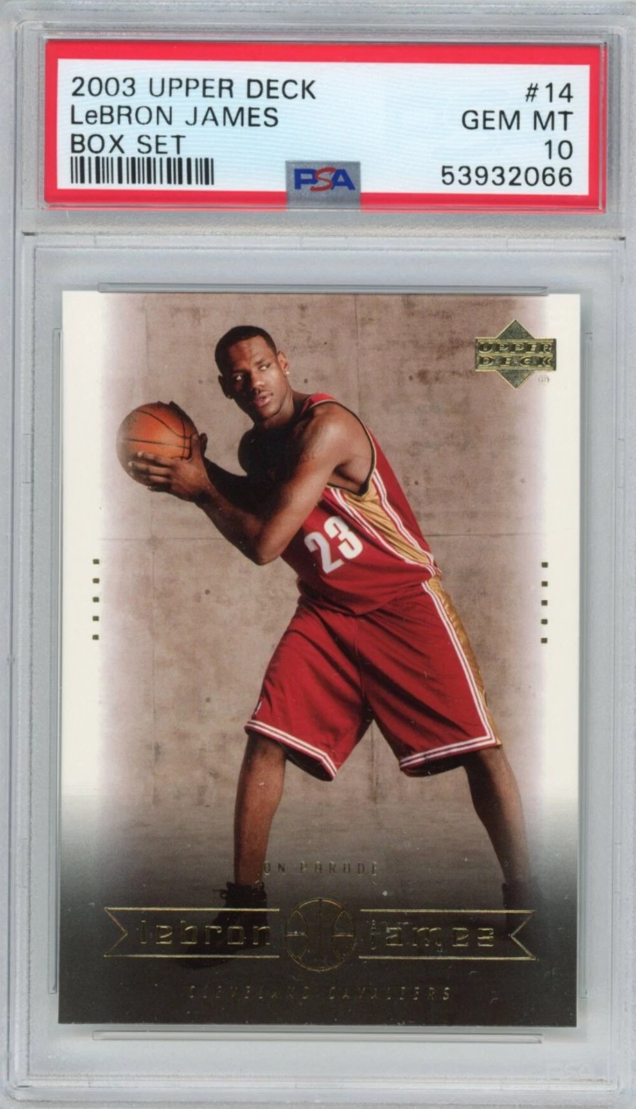 Graded 2003-04 Upper Deck LeBron James #14 Box Set Rookie RC Basketball Card PSA