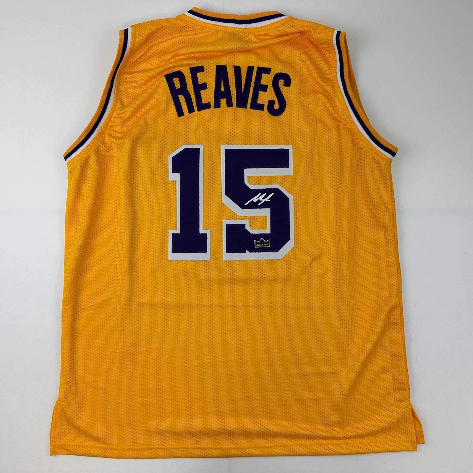 Facsimile Autographed Austin Reaves Los Angeles Yellow Reprint Jersey Men's XL