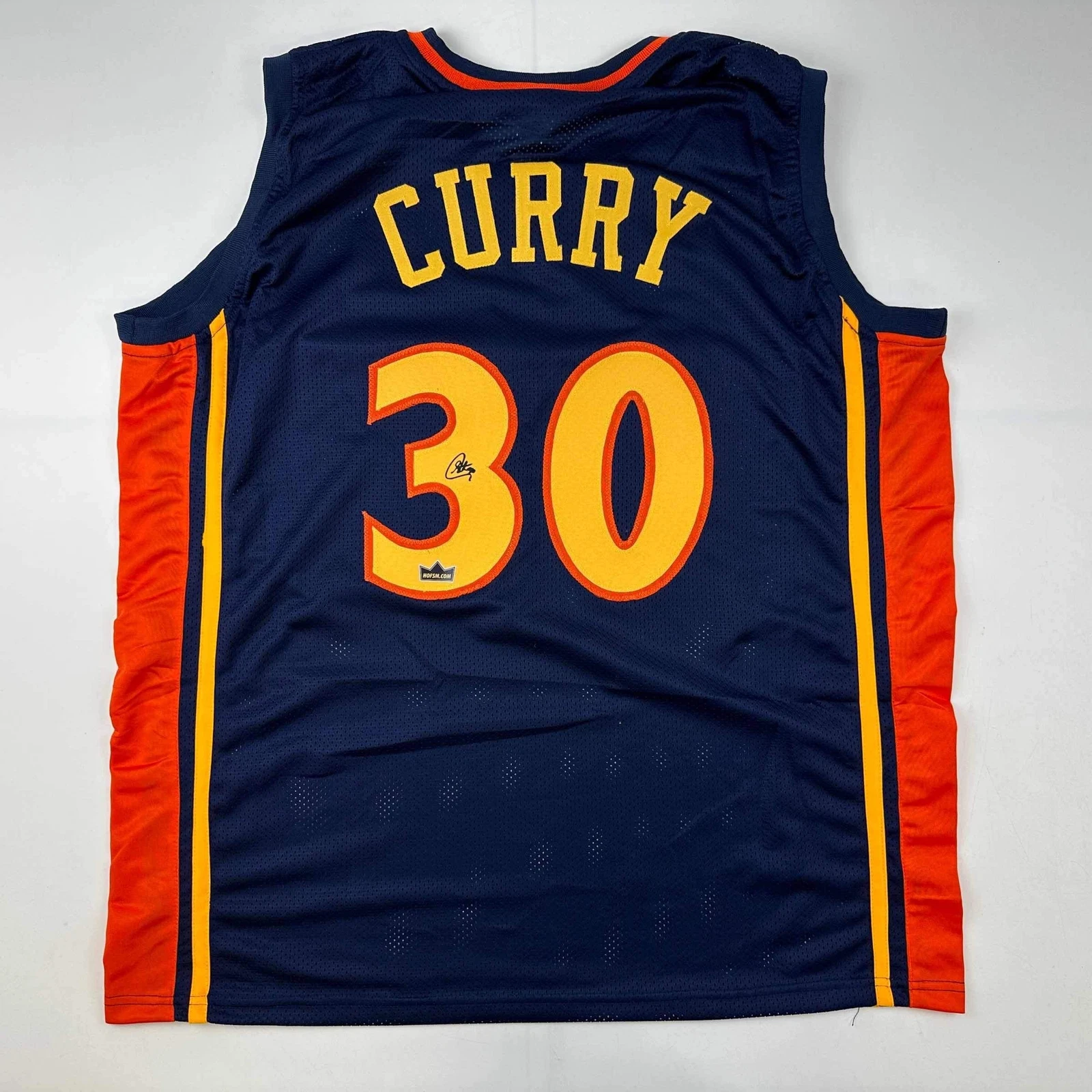 Facsimile Autographed Stephen Steph Curry Golden State Rookie Reprint Jersey XL
