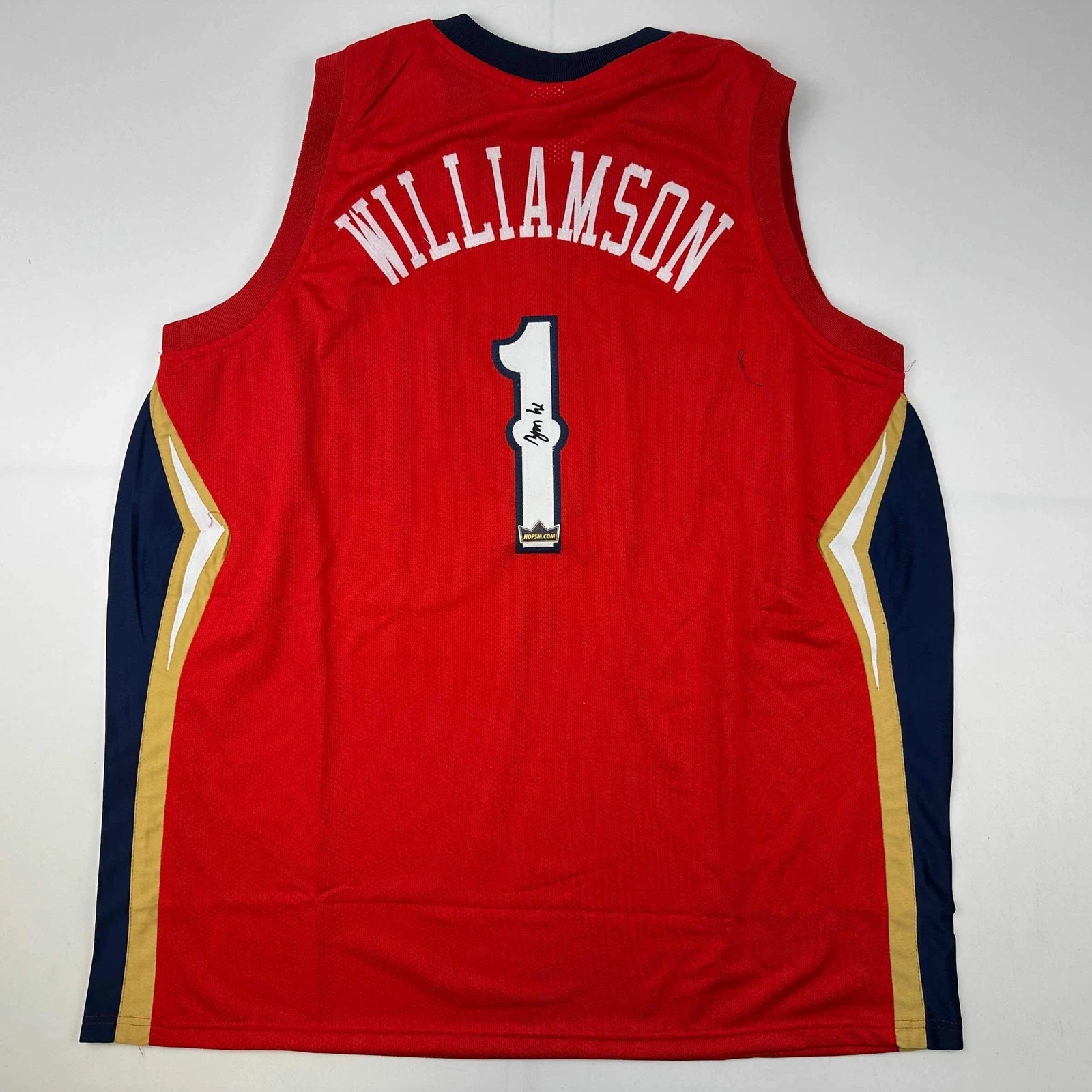Facsimile Autographed Zion Williamson New Orleans Red Reprint Jersey Size Men XL