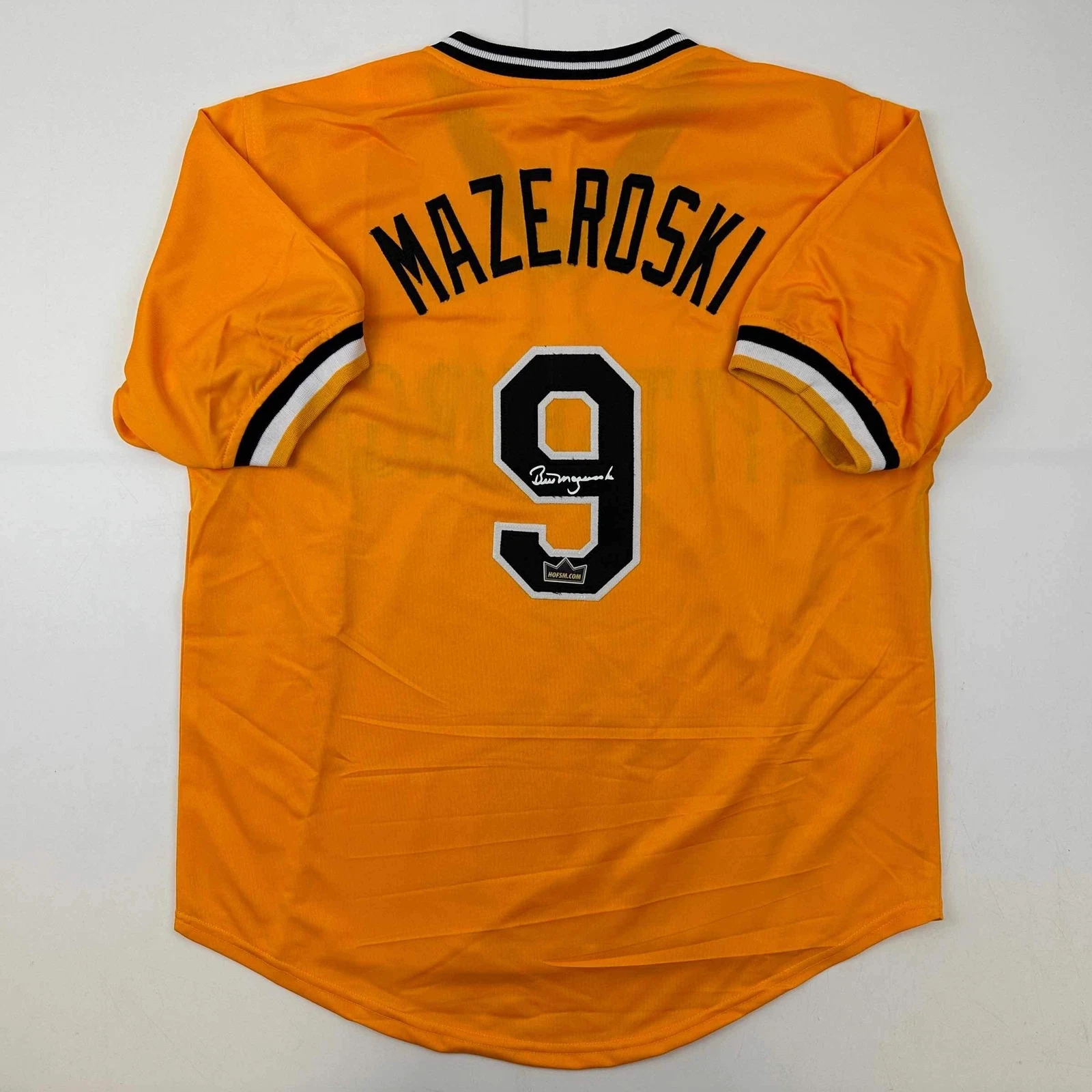 Facsimile Autographed Bill Mazeroski Pittsburgh Yellow Reprint Auto Jersey XL