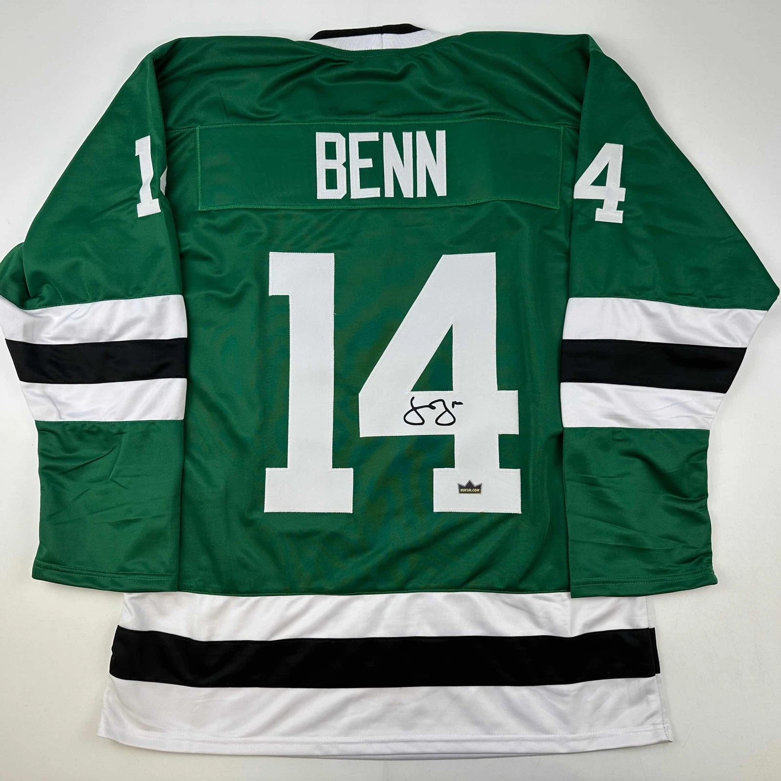 Facsimile Autographed Jamie Benn Dallas Green Reprint Jersey Size Men's XL