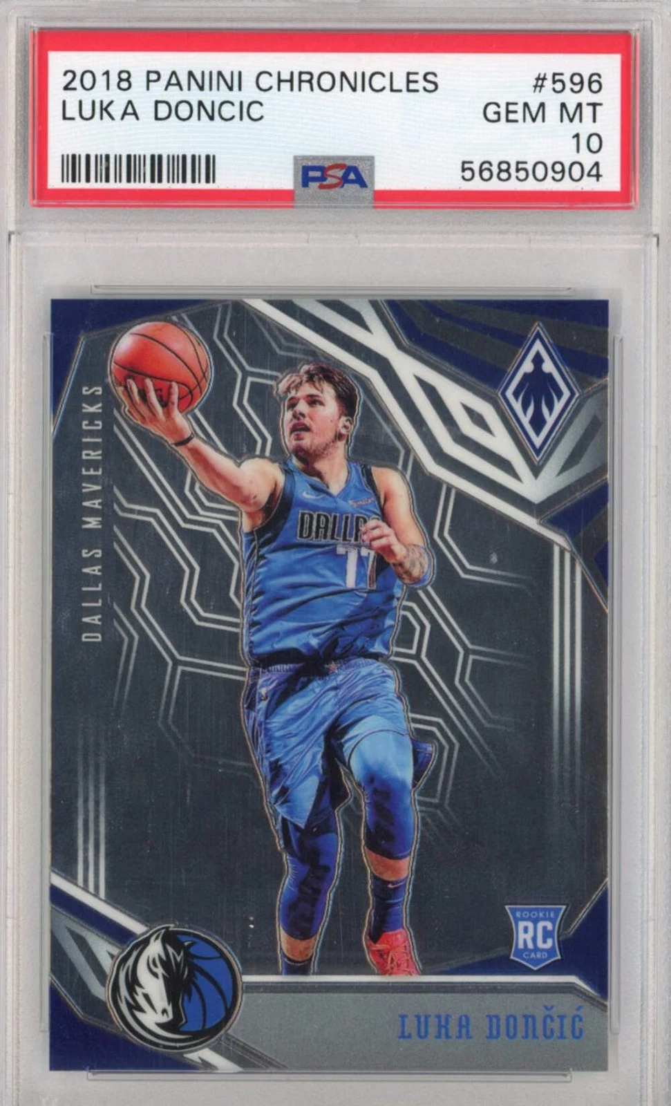 Graded 2018-19 Panini Chronicles Luka Doncic #596 Rookie Basketball Card PSA 10