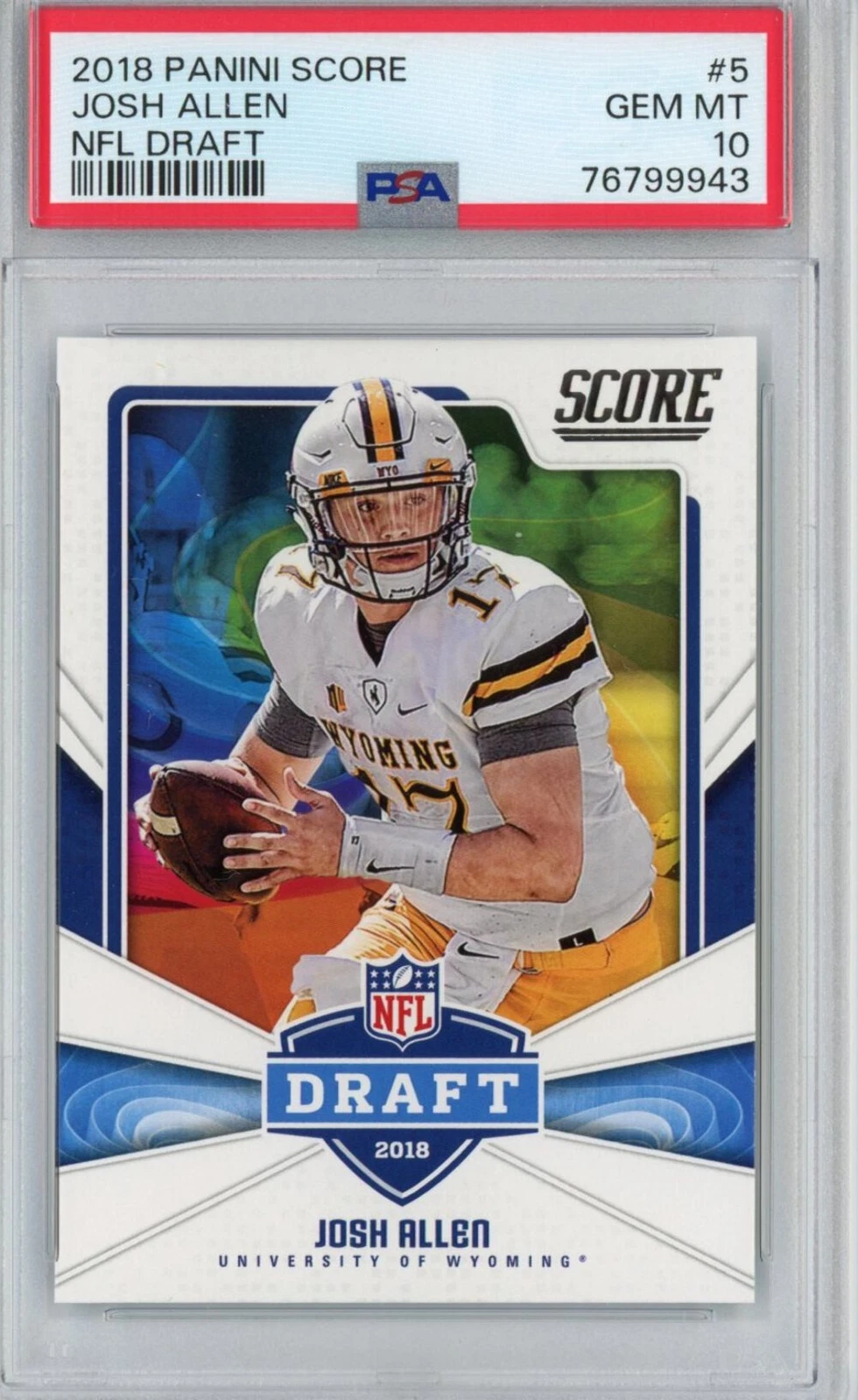 Graded 2018 Panini Score Josh Allen #5 NFL Draft Rookie RC Card PSA 10 Gem Mint