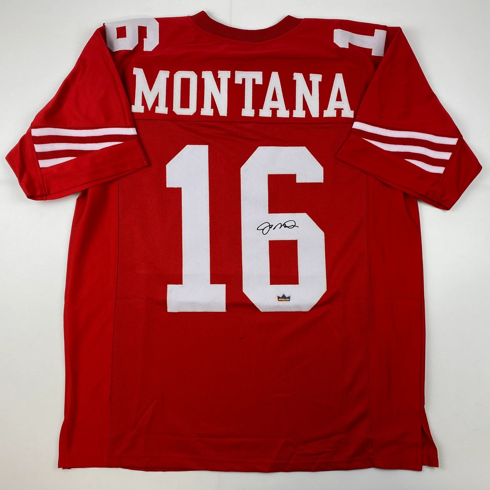 Facsimile Autographed Joe Montana San Francisco Red Laser Jersey Size Men's XL