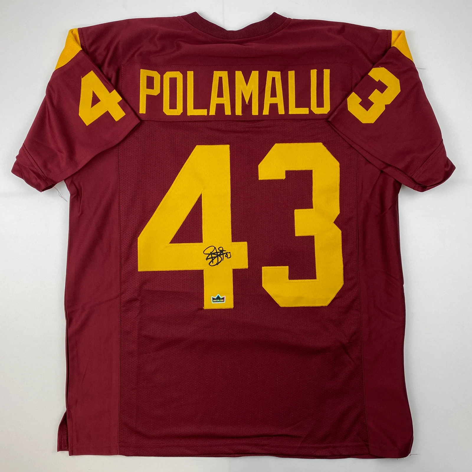 Facsimile Autographed Troy Polamalu USC Maroon Laser Jersey Size Men's XL
