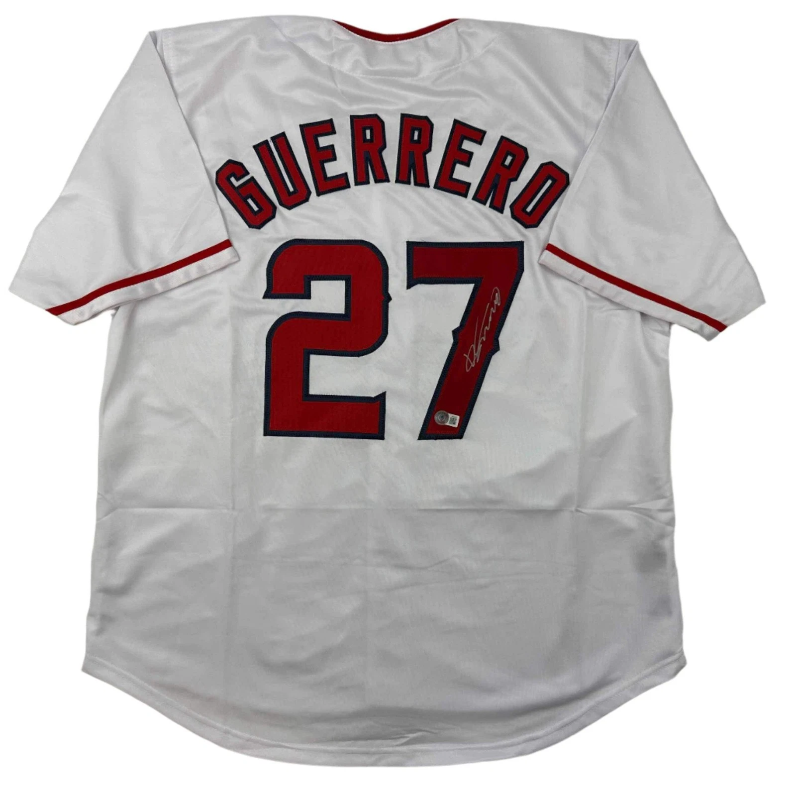 Autographed/Signed Vladimir Vlad Guerrero Los Angeles White Jersey Beckett COA