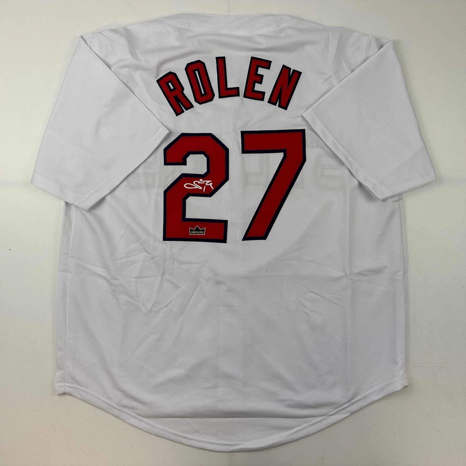 Facsimile Autographed Scott Rolen St. Louis White Reprint Jersey Size Men's XL