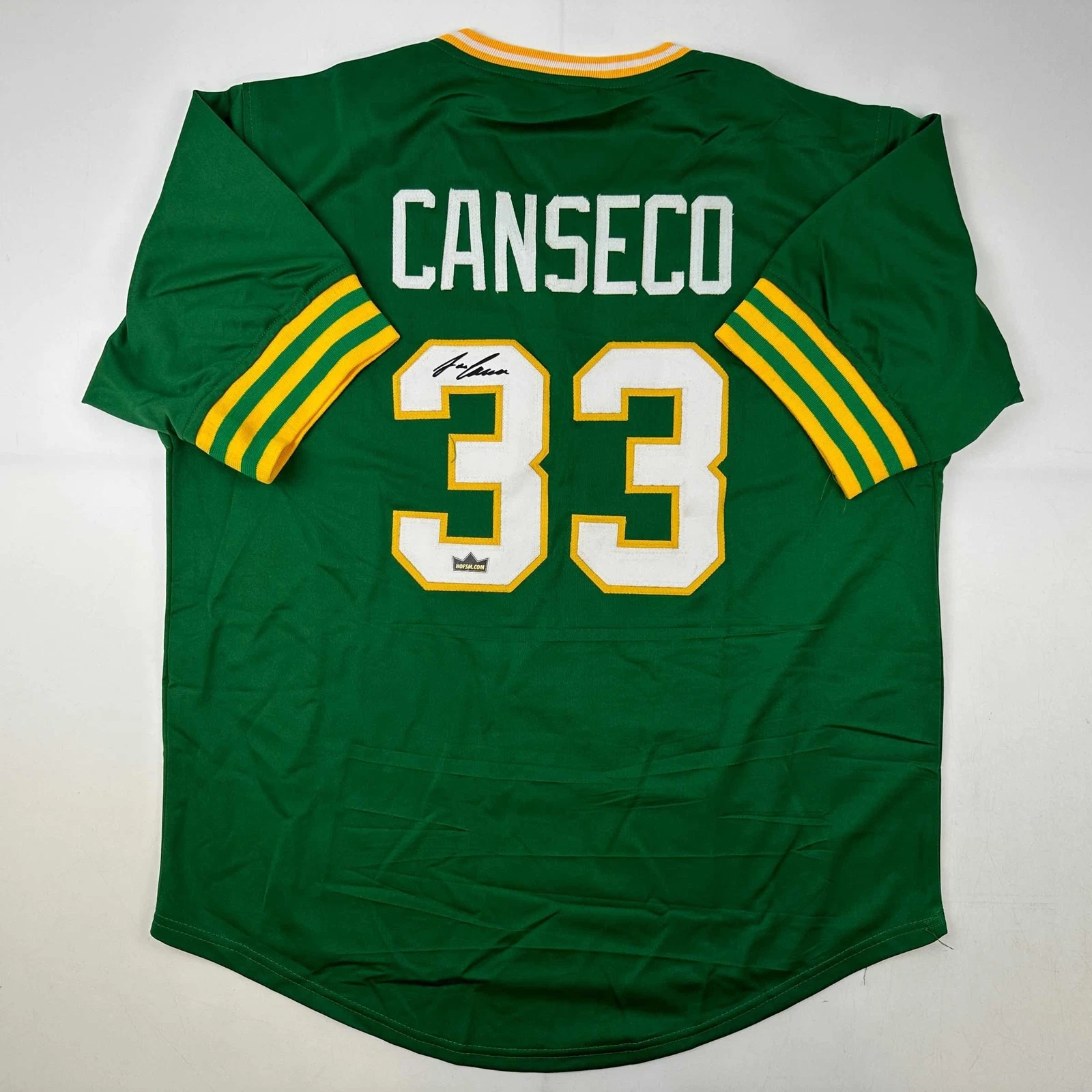 Facsimile Autographed Jose Canseco Oakland Green Reprint Jersey Size Men's XL