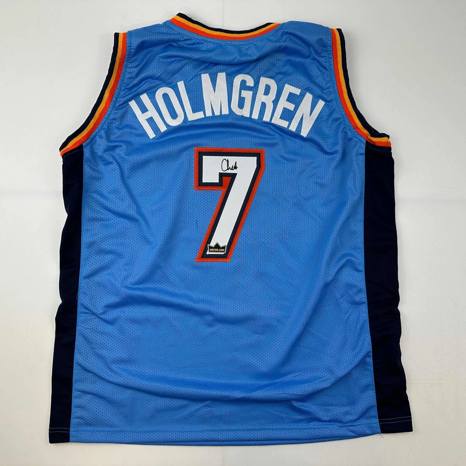 Facsimile Autographed Chet Holmgren Oklahoma City Blue Reprint Jersey Men's XL