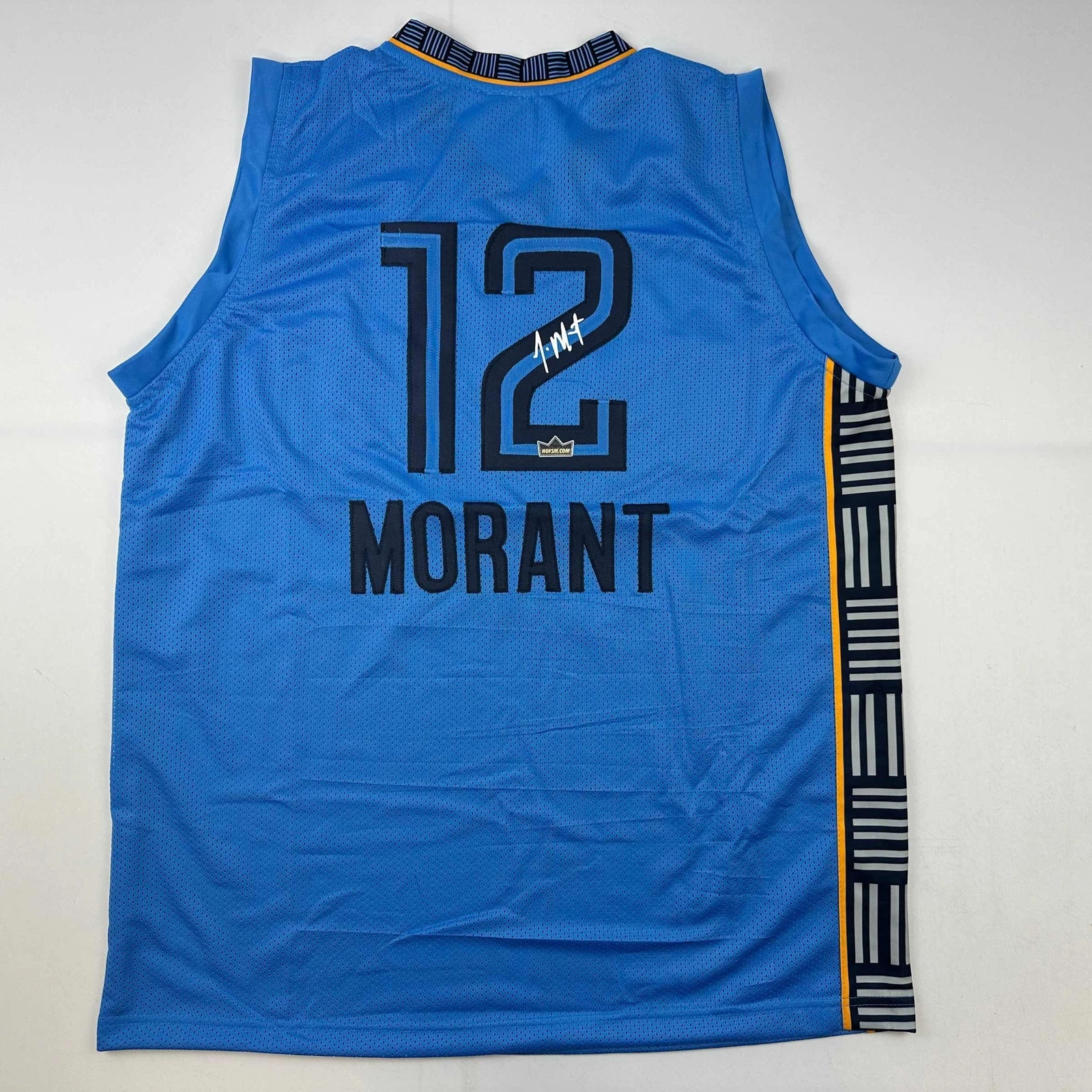 Facsimile Autographed Ja Morant Memphis Light Blue Reprint Jersey Size Men's XL