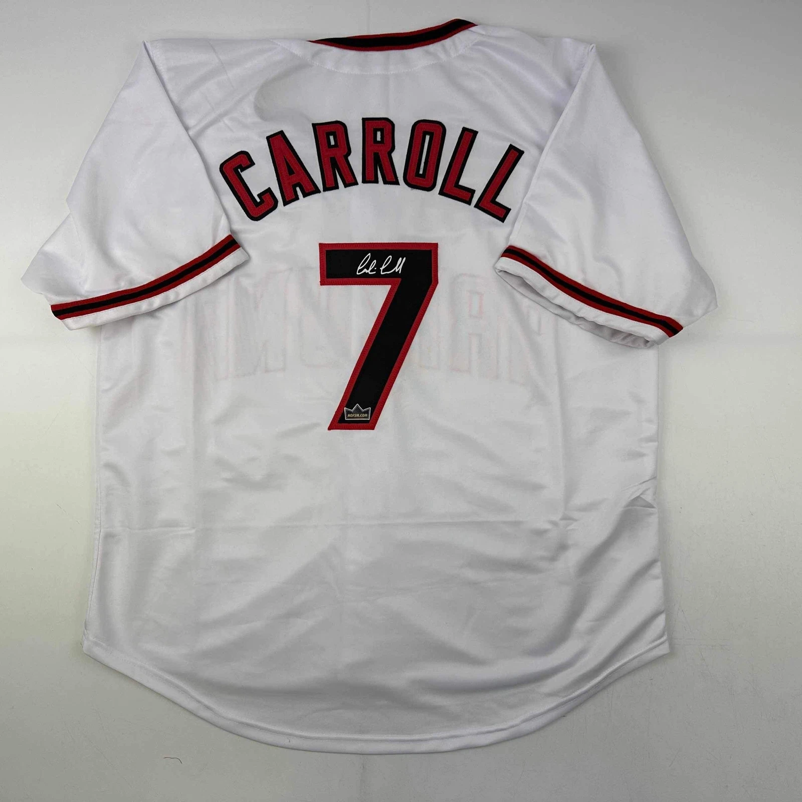 Facsimile Autographed Corbin Carroll Arizona White Reprint Jersey Size Men's XL