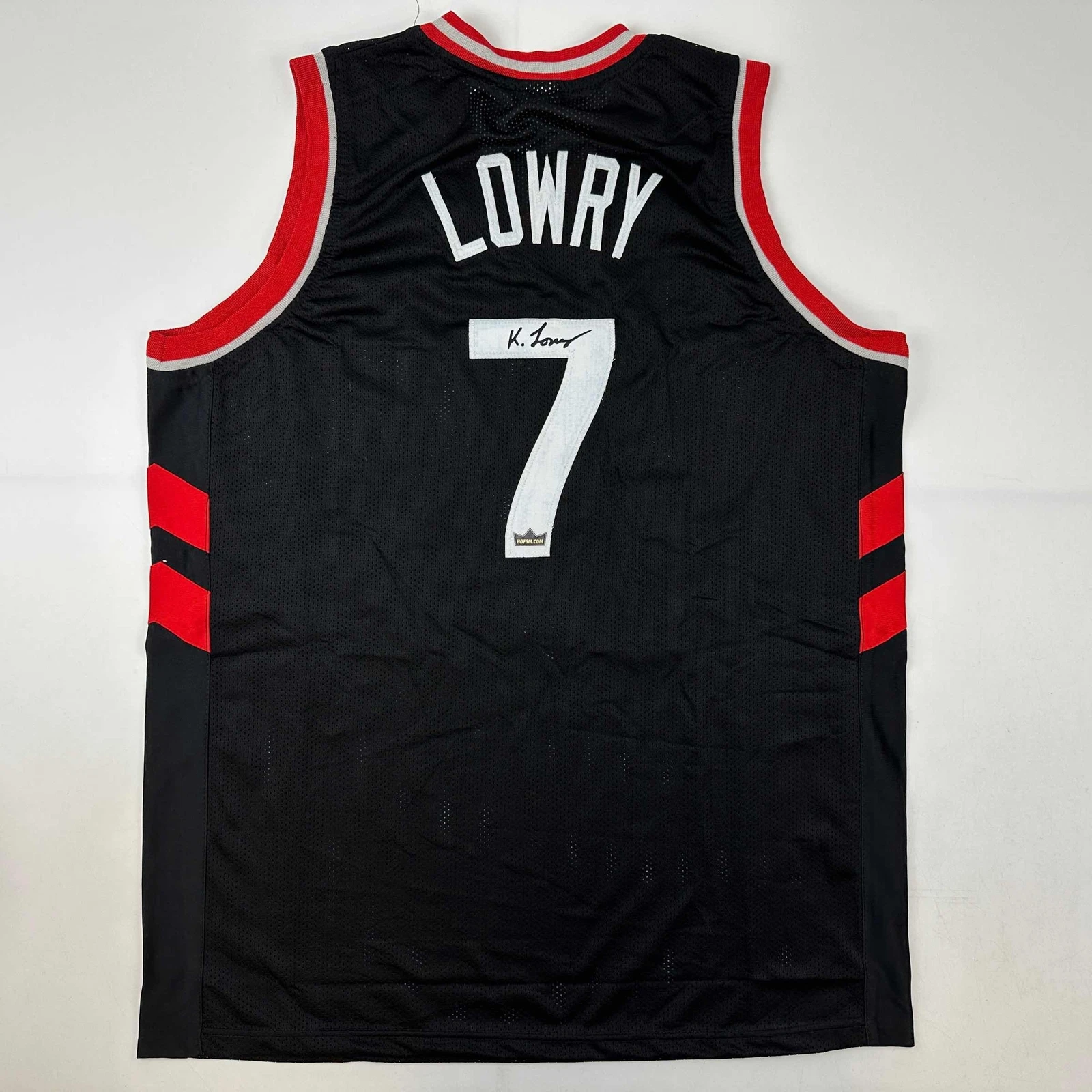 Facsimile Autographed Kyle Lowry Toronto Black Reprint Jersey Size Men's XL