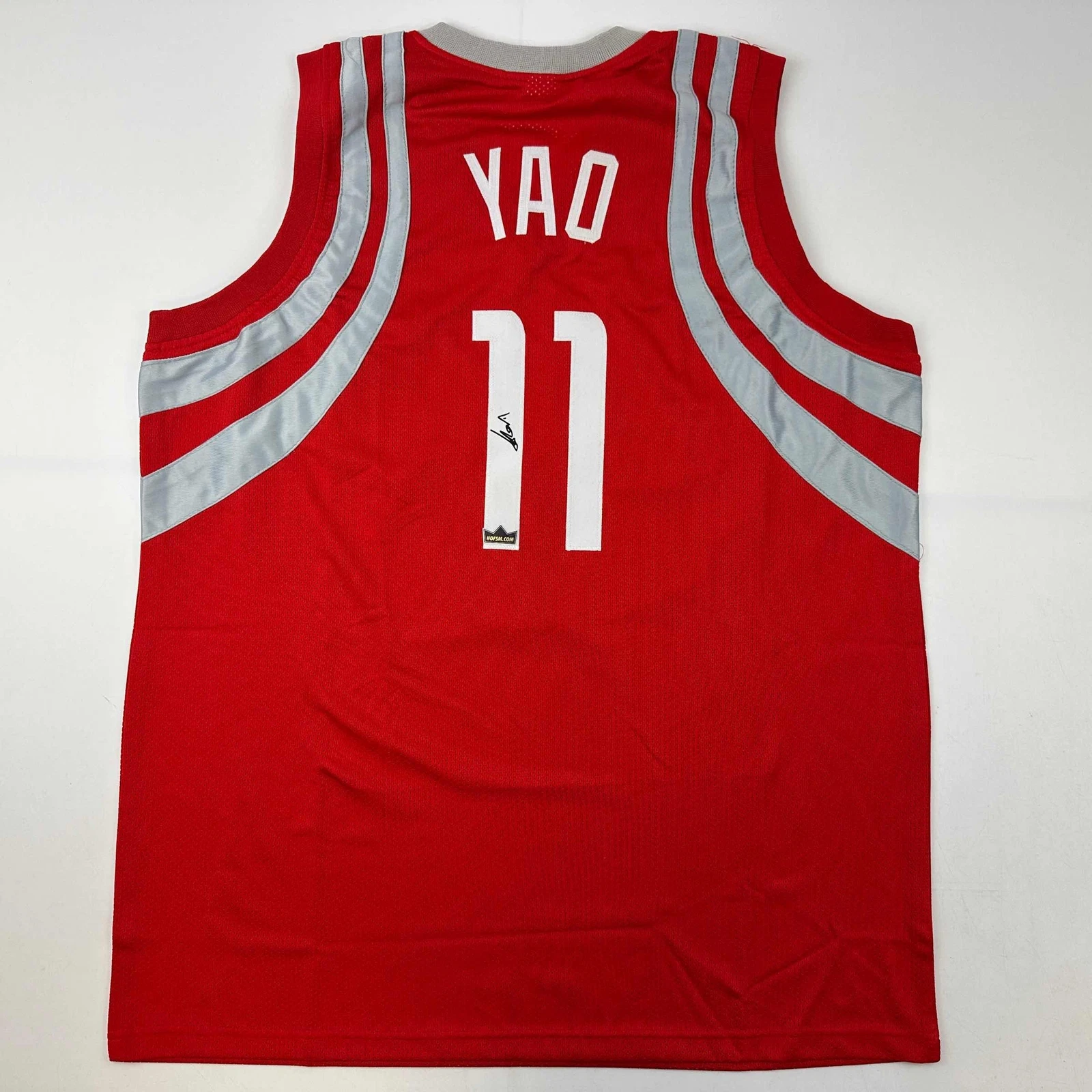 Facsimile Autographed Yao Ming Houston Red Reprint Jersey Size Men's XL