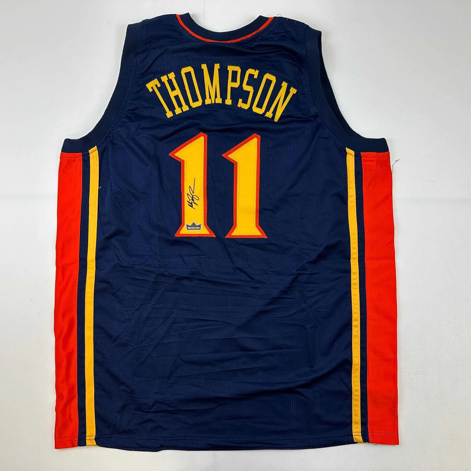 Facsimile Autographed Klay Thompson Golden State Retro Reprint Jersey Men's XL