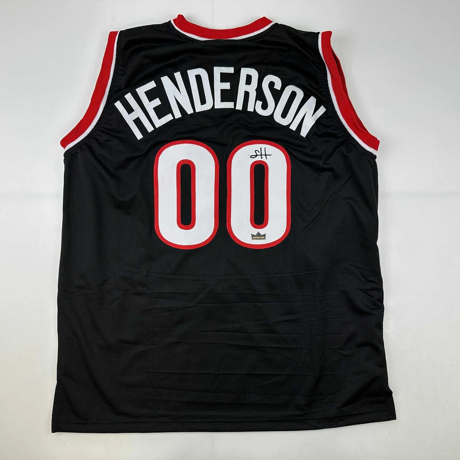 Facsimile Autographed Scoot Henderson Portland Black Reprint Jersey Size Mens XL
