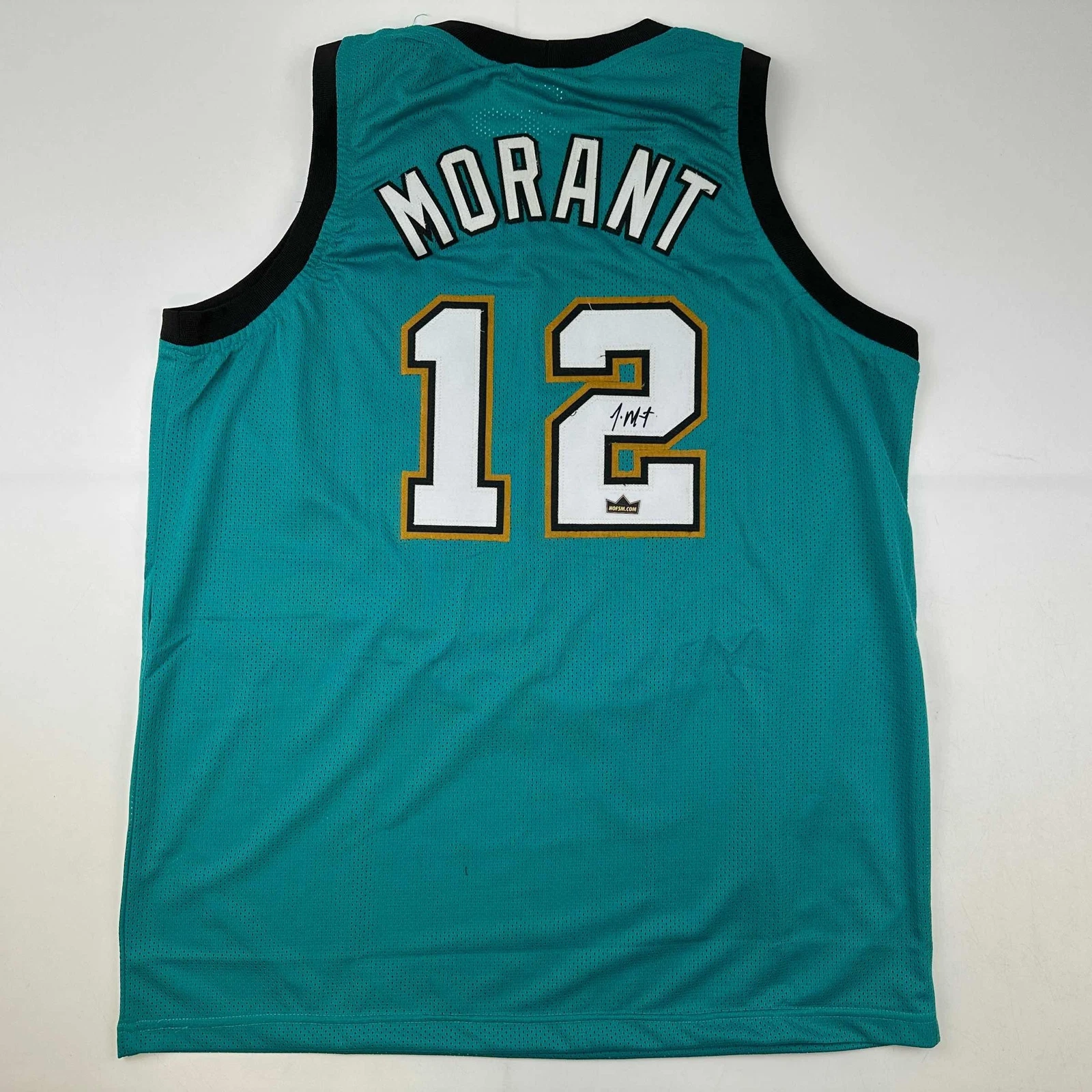 Facsimile Autographed Ja Morant Memphis Teal Retro Reprint Jersey Size Men's XL