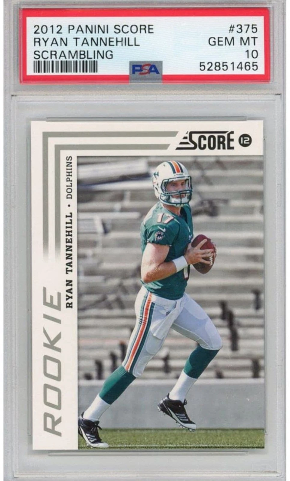 Graded 2012 Panini Score RYAN TANNEHILL #375 Rookie RC Football Card PSA 10 Mint