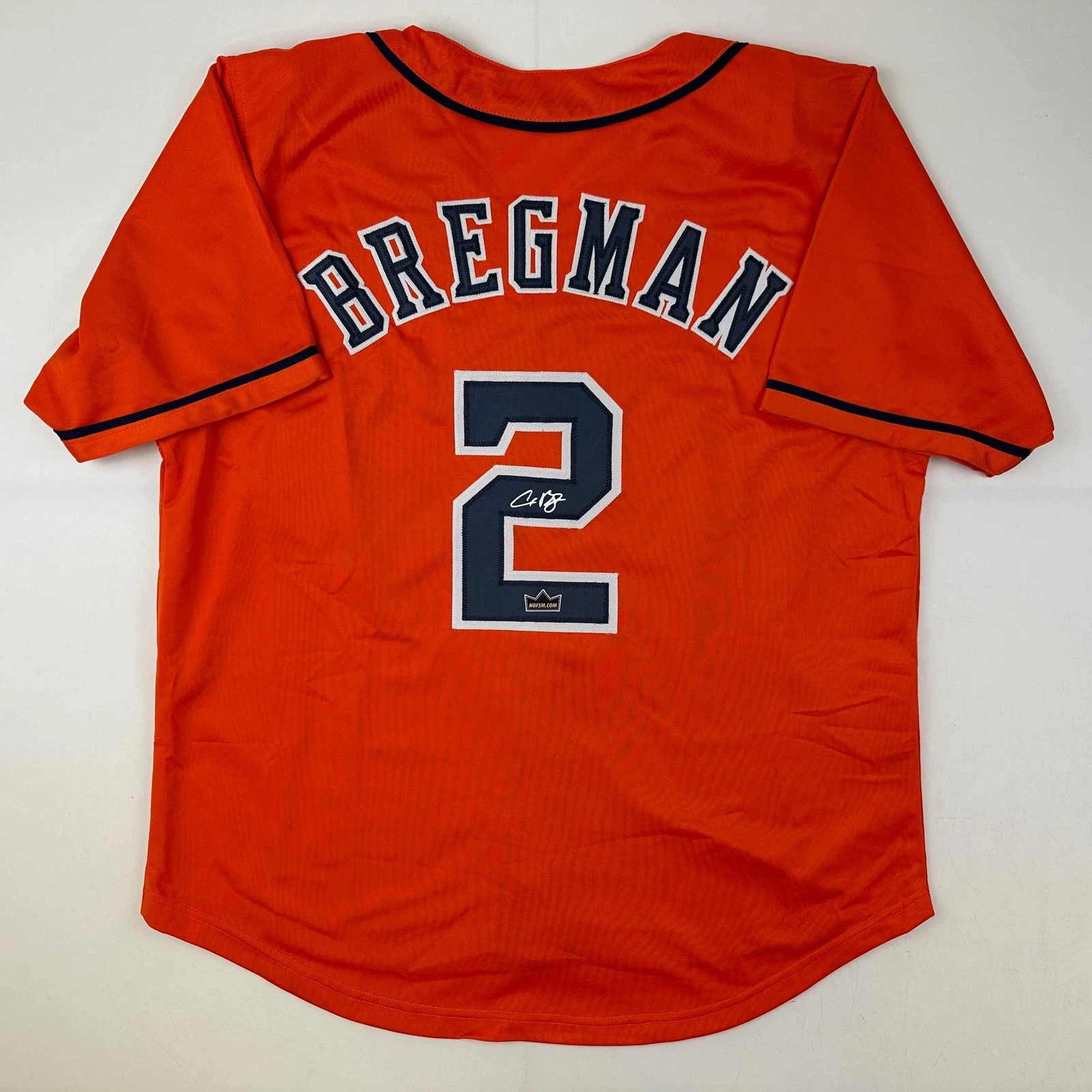 Facsimile Autographed Alex Bregman Houston Orange Reprint Jersey Size Men's XL