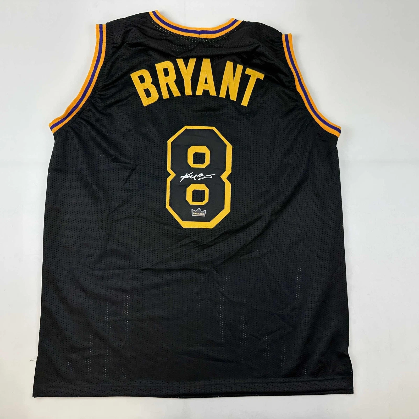 Facsimile Autographed Kobe Bryant #8 Black Mamba Los Angeles Reprint Jersey XL