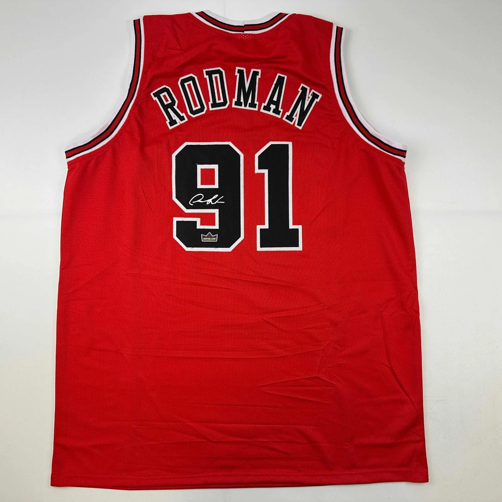Facsimile Autographed Dennis Rodman Chicago Red Reprint Jersey Size Men's XL