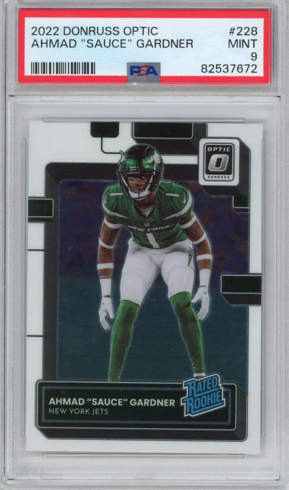 Graded 2022 Panini Donruss Optic Ahmad Sauce Gardner #228 Rookie RC Card PSA 9