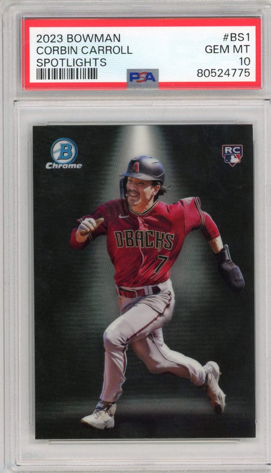Graded 2023 Bowman Corbin Carroll #BS1 Spotlights Rookie RC Baseball Card PSA 10