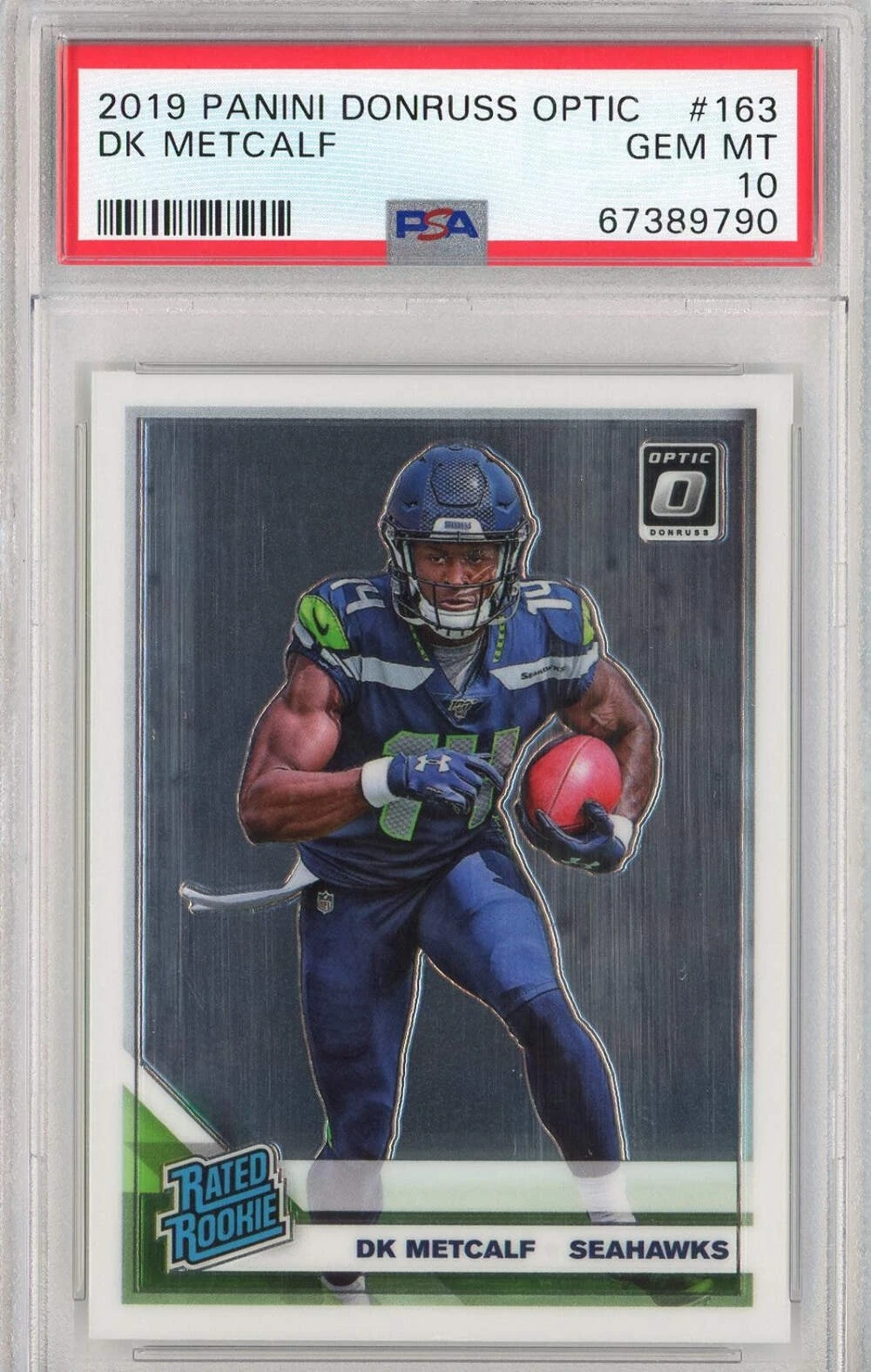 Graded 2019 Panini Donruss Optic DK Metcalf #163 Rookie RC Football Card PSA 10